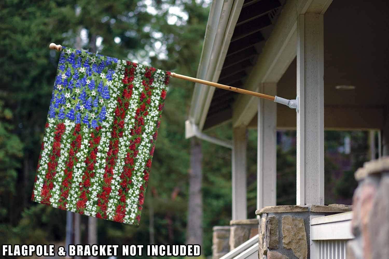 Toland Home Garden Field Of Glory Flower Patriotic Flag Double Sided 28x40 Inch