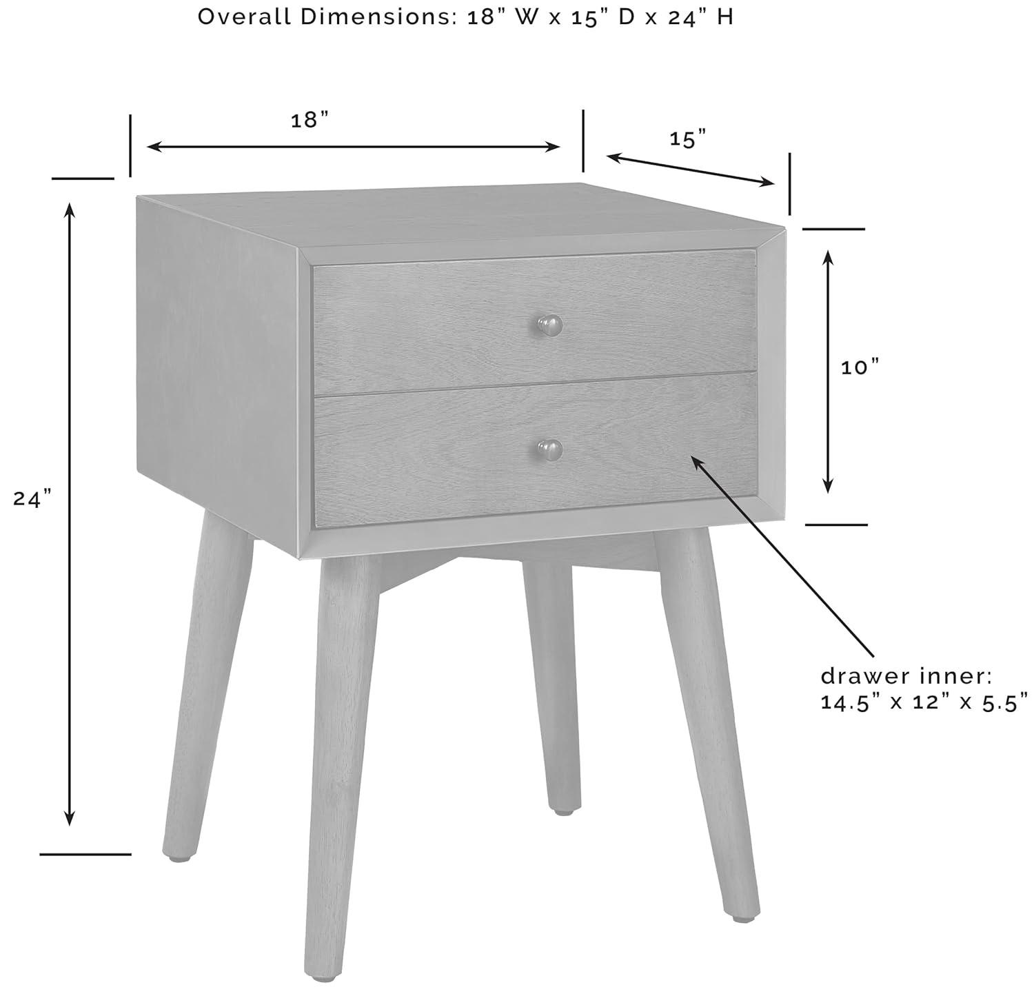 Landon Nightstand Matte Black - Crosley: Bedside Table with Storage, Wood Veneer, Metal Hardware
