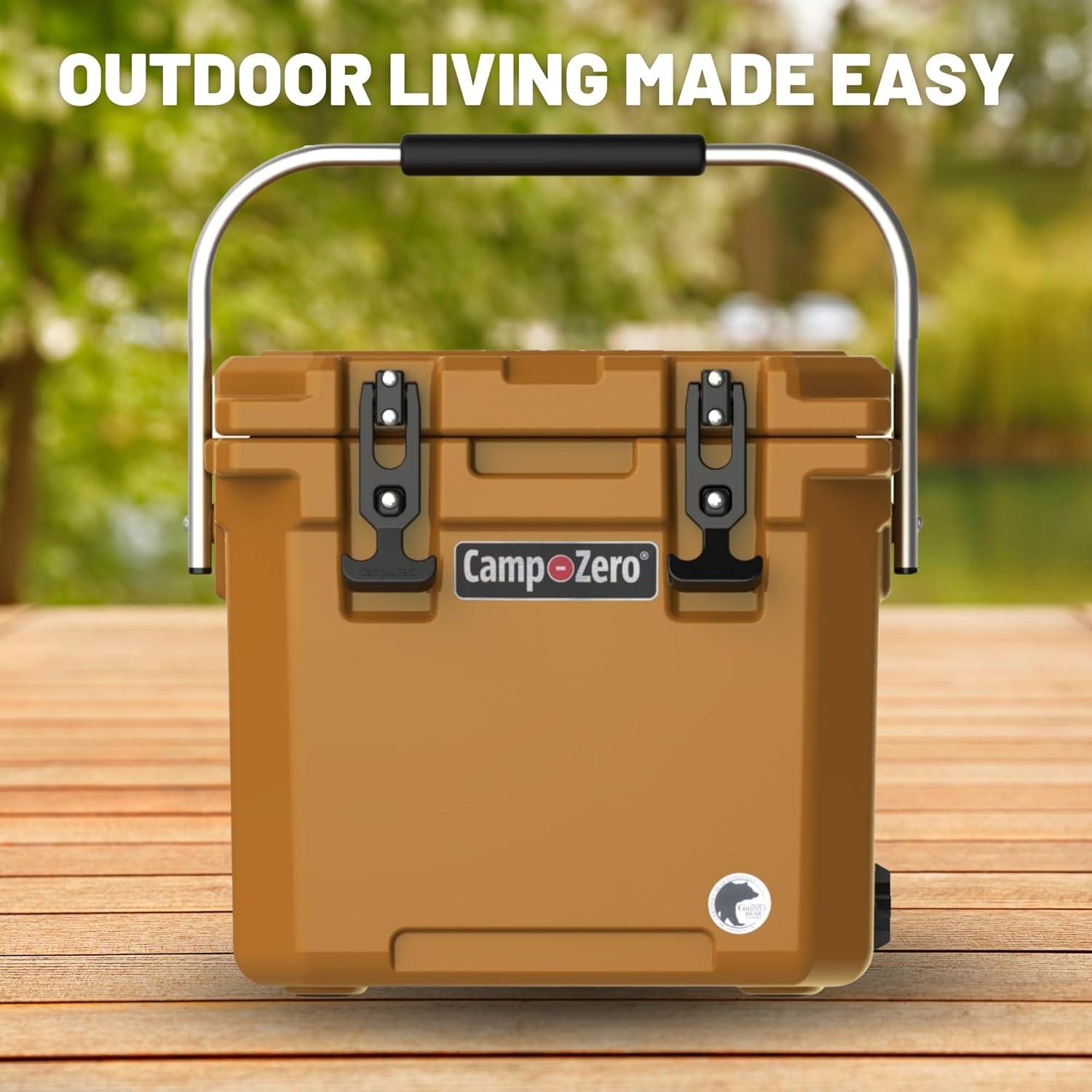 Camp Zero 15 Can Hard Sided Thermocooler, Roto Molded, Clay
