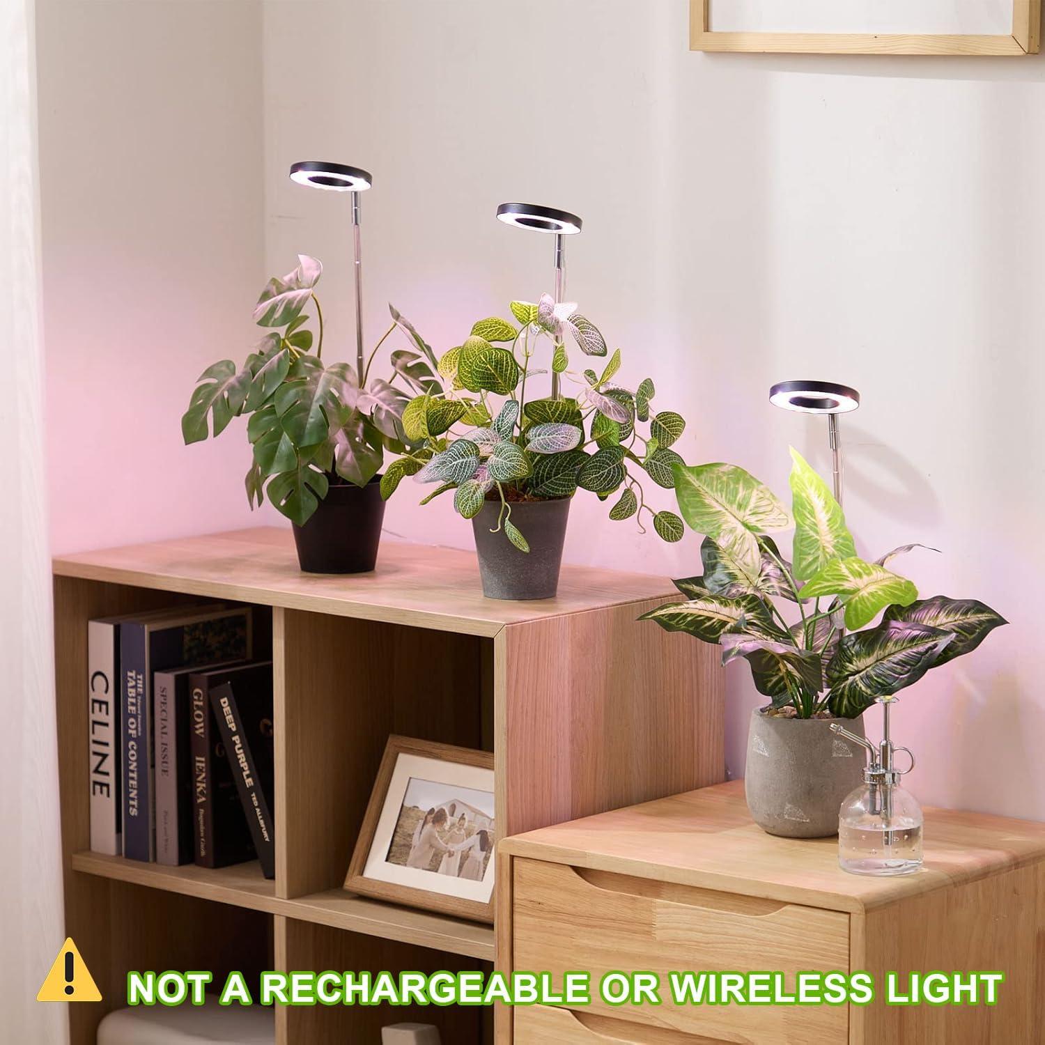 UNIVERSAL WINDOW SOLUTIONS Plant Grow Light, LED Growing Light Full Spectrum For Indoor Plants,Height Adjustable, Automatic Timer, 5V Low Safe Voltage,Idea For Small Plant Light
