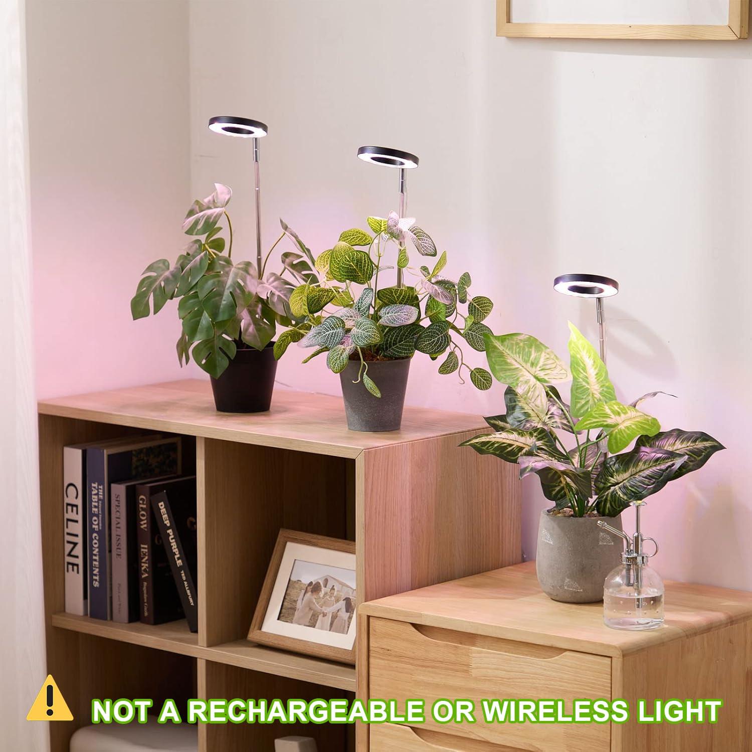 UNIVERSAL WINDOW SOLUTIONS Plant Grow Light, LED Growing Light Full Spectrum For Indoor Plants,Height Adjustable, Automatic Timer, 5V Low Safe Voltage,Idea For Small Plant Light