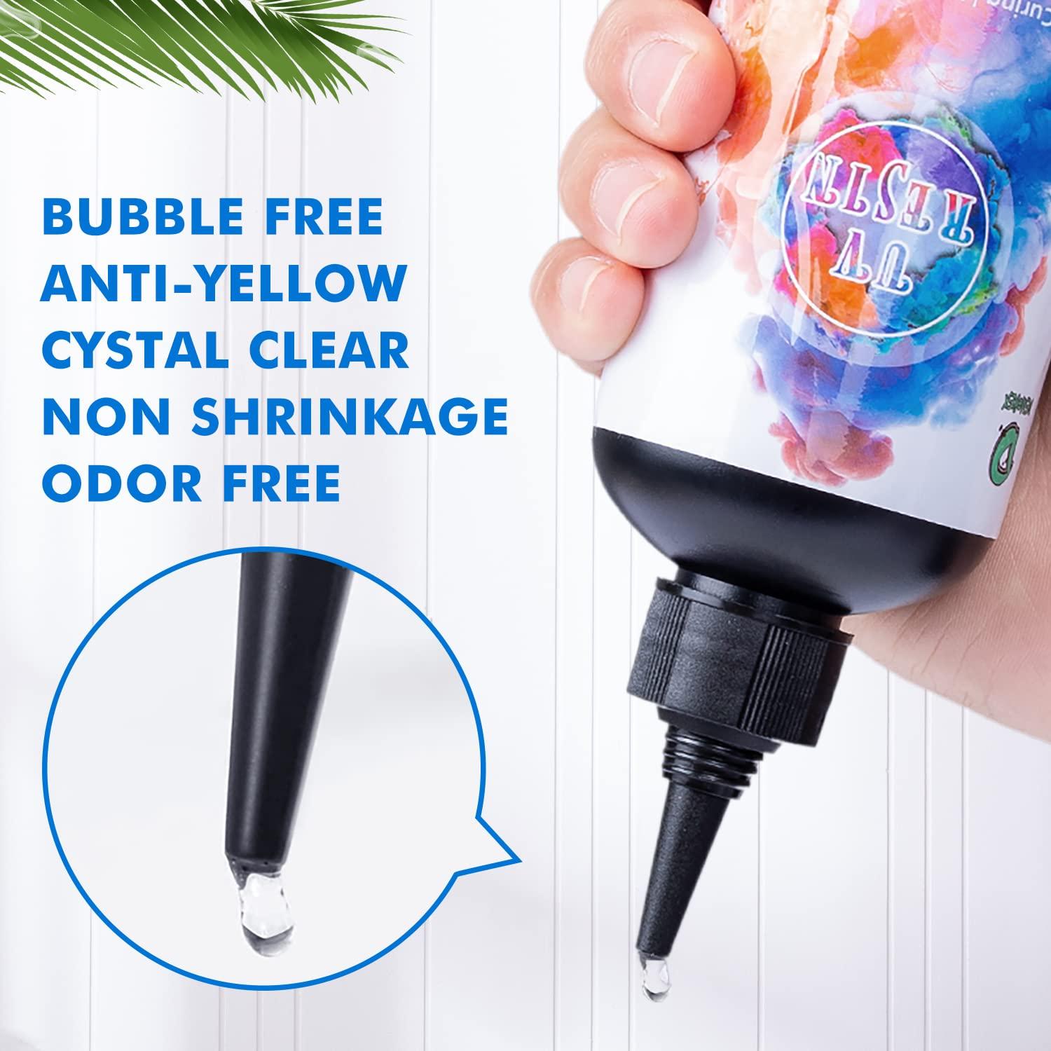 UV Resin Crystal Clear Hard Type - Upgraded 200g Ultraviolet Fast Curing UV Epoxy Resin for Jewelry Making Craft Decoration, Hard Transparent Glue Solar Cure Sunlight Activated Resin Casting, Coating…