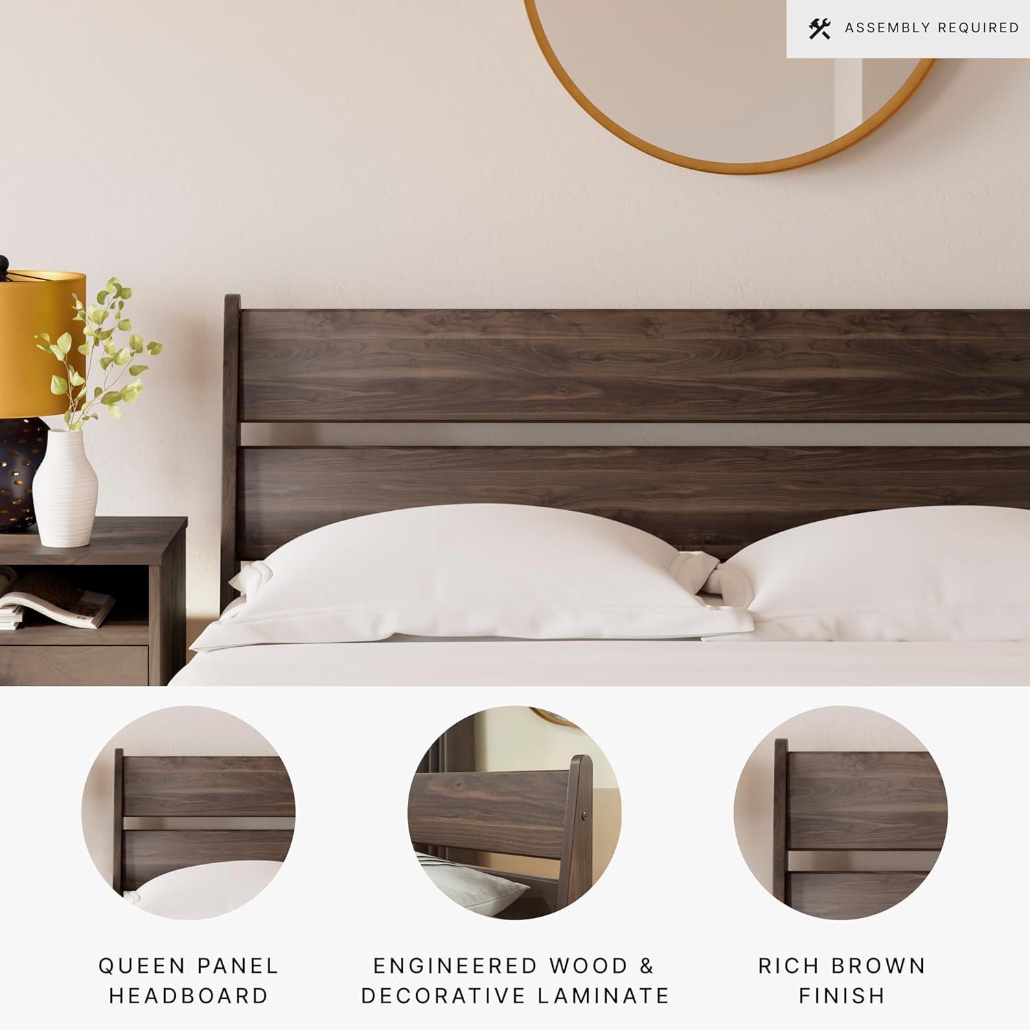 Queen Calverson Panel Headboard Mocha - Signature Design by Ashley