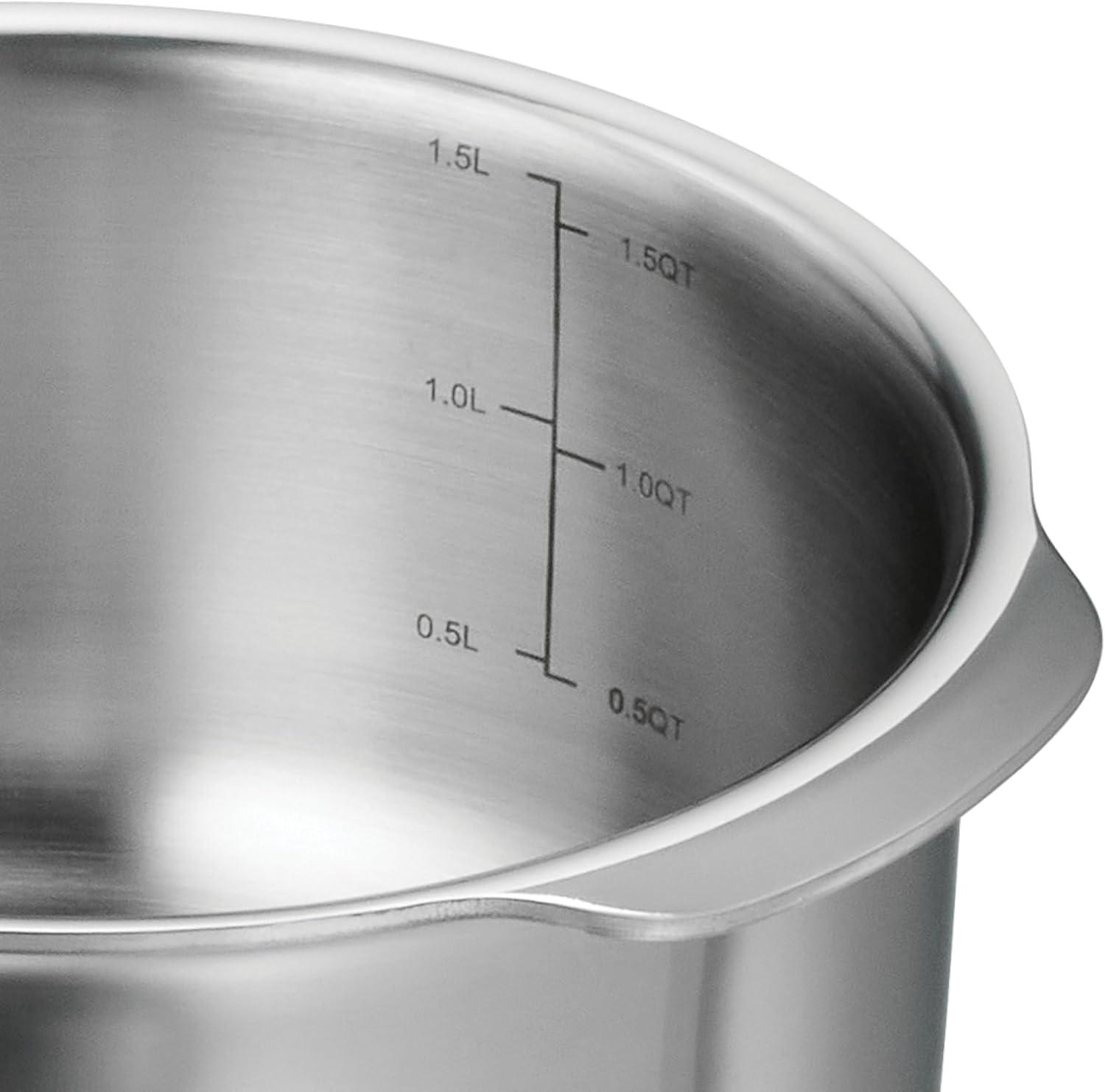 Tramontina Tramontina Utsava Tri-Ply Clad Stainless Steel Tope with Lid, Patila Pot for Indian Cooking