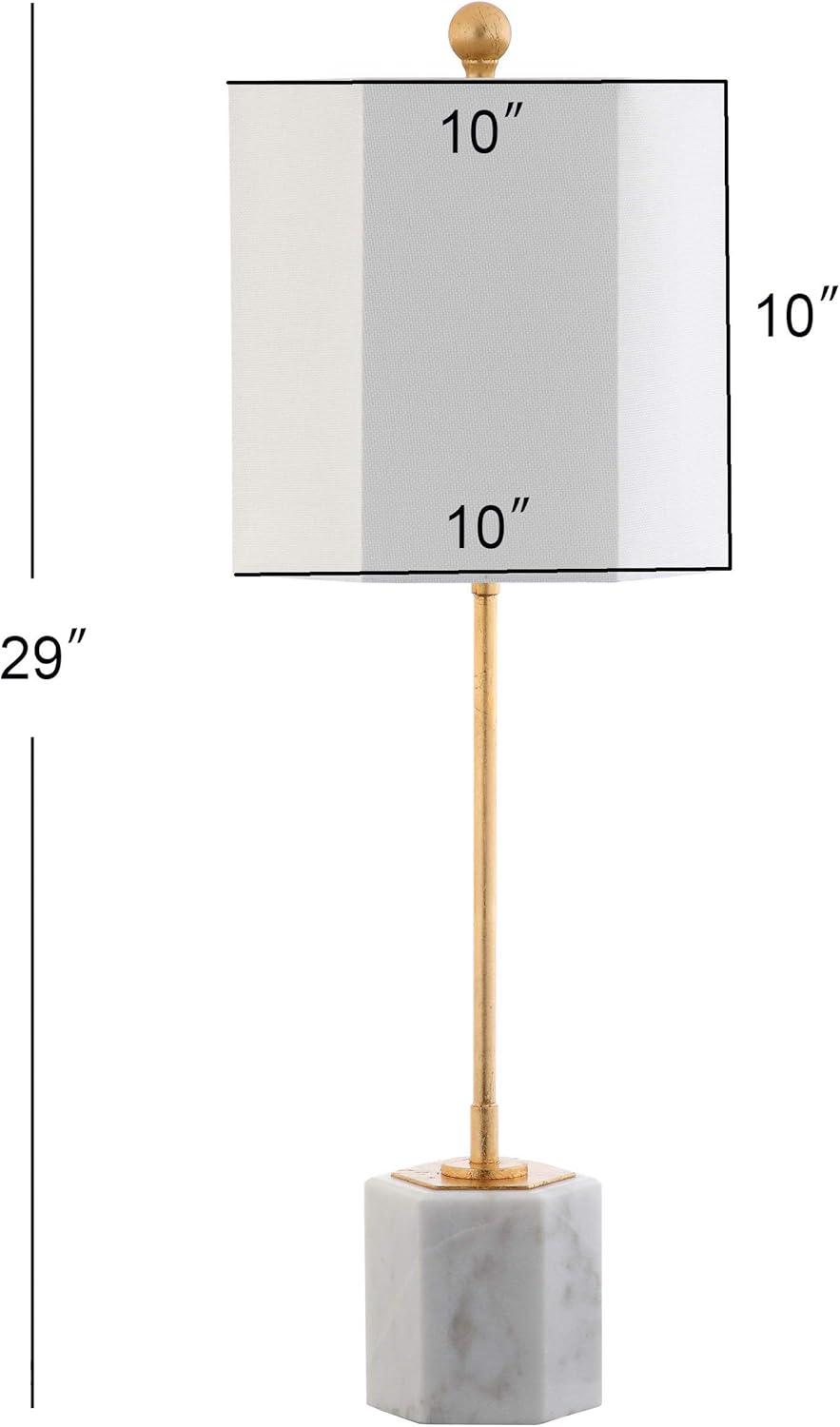 Magdalene Marble Table Lamp (Set of 2) - 29 Inch Height - TBL4069 - White Marble/Gold - Safavieh