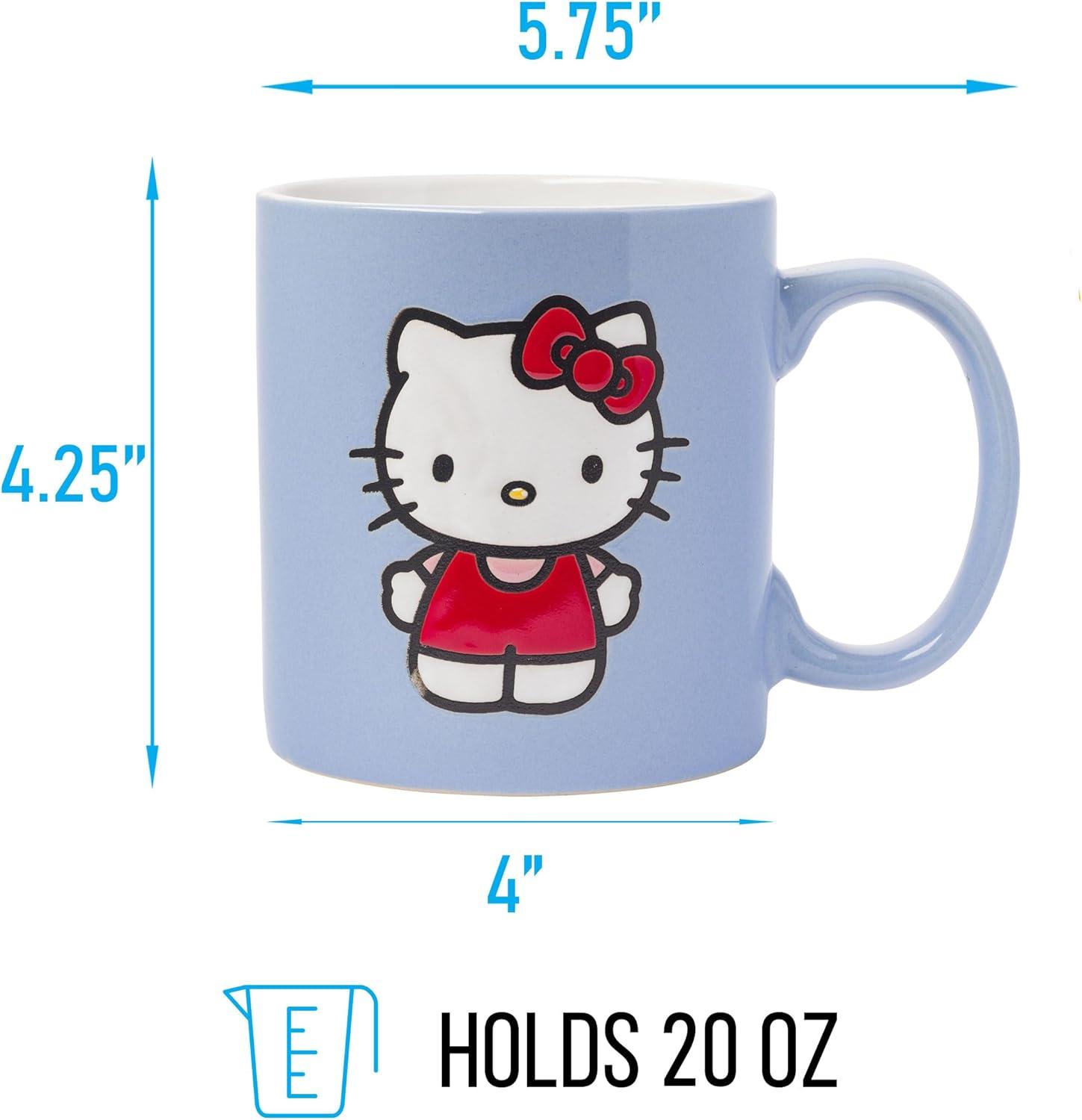 Hello Kitty Blue Ceramic 20oz Mug for Hot and Cold Beverages