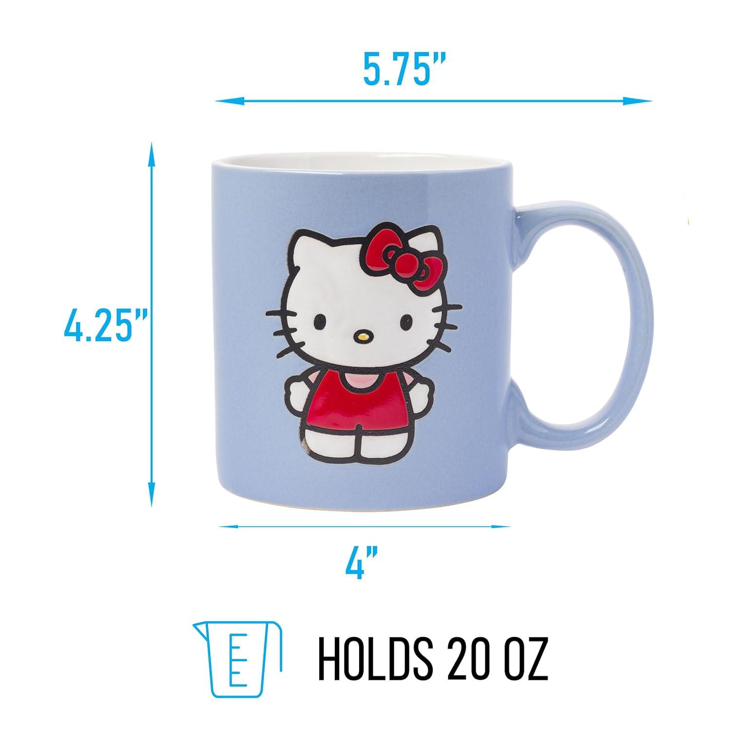 Silver Buffalo Sanrio Hello Kitty 20oz Wax Resist Ceramic Mug
