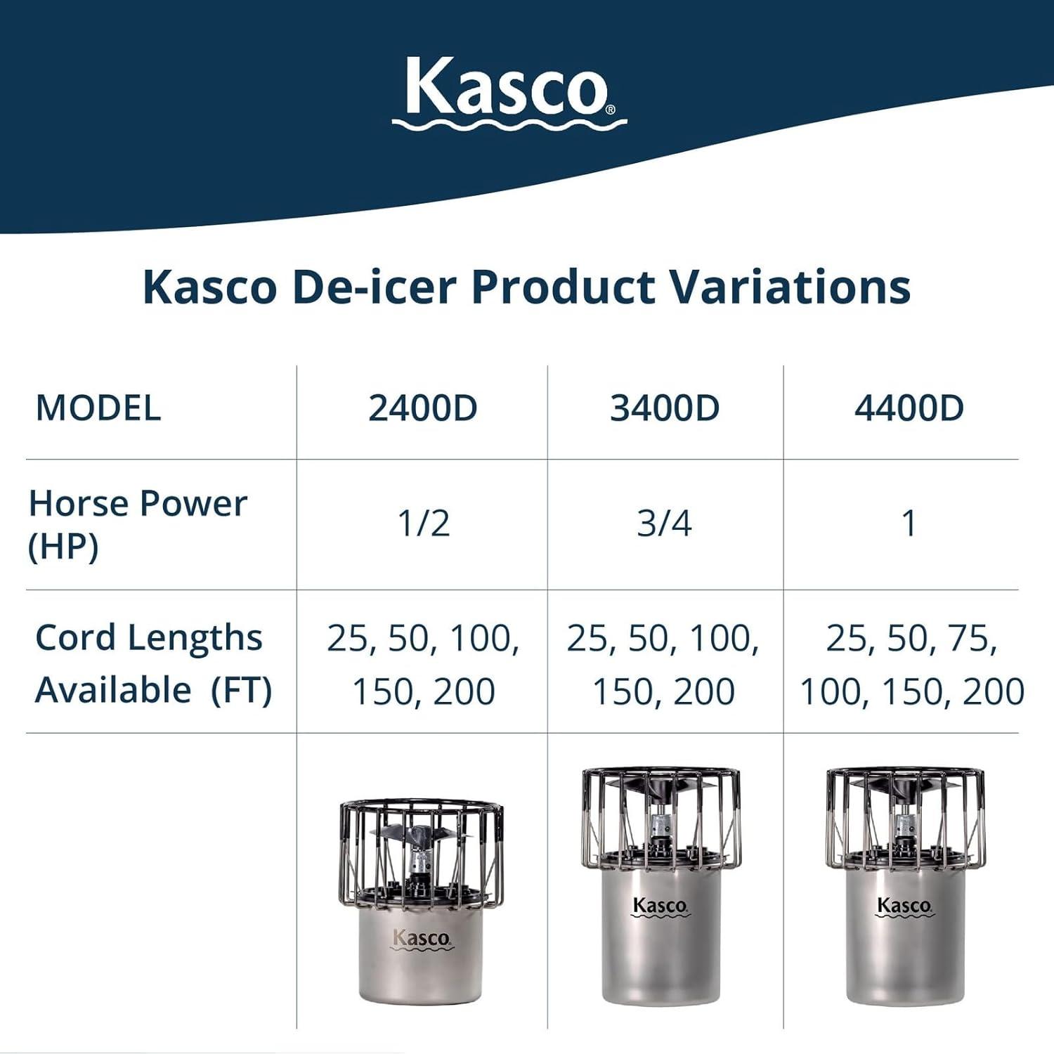 Kasco 1 HP Stainless Steel Marine De-Icer with 25 Ft Cord