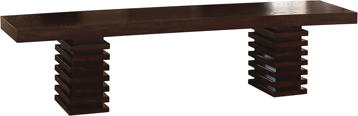 Briana Espresso Cherry Double Pedestal Dining Bench