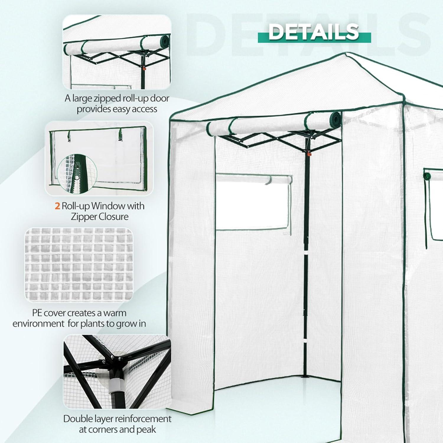 EAGLE PEAK Pop Up Greenhouse 8' W x 12' D Greenhouse