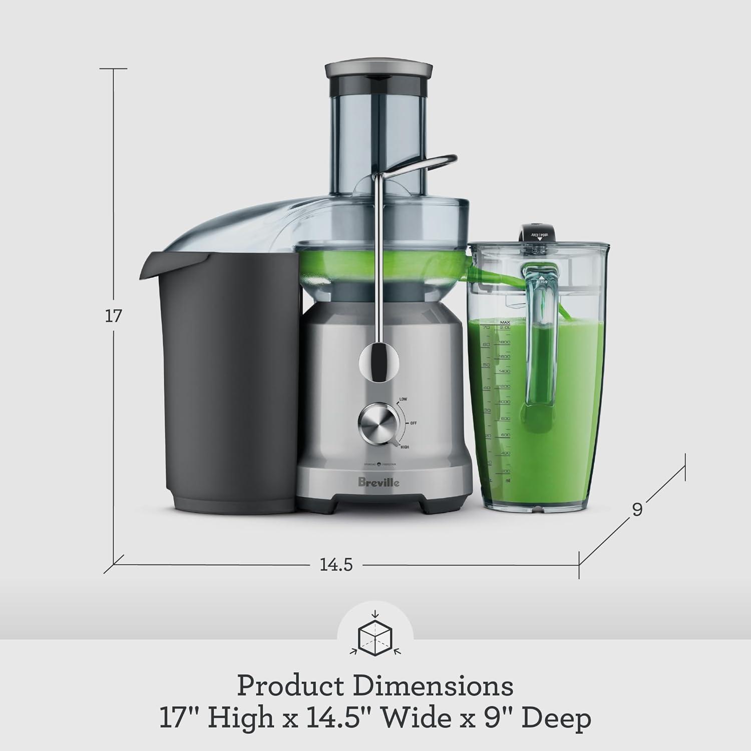 Breville Cold Juice Fountain: 2-Speed Juicer Machine, 850W, Stainless Steel Blades, 3" Feed Chute, Dishwasher-Safe