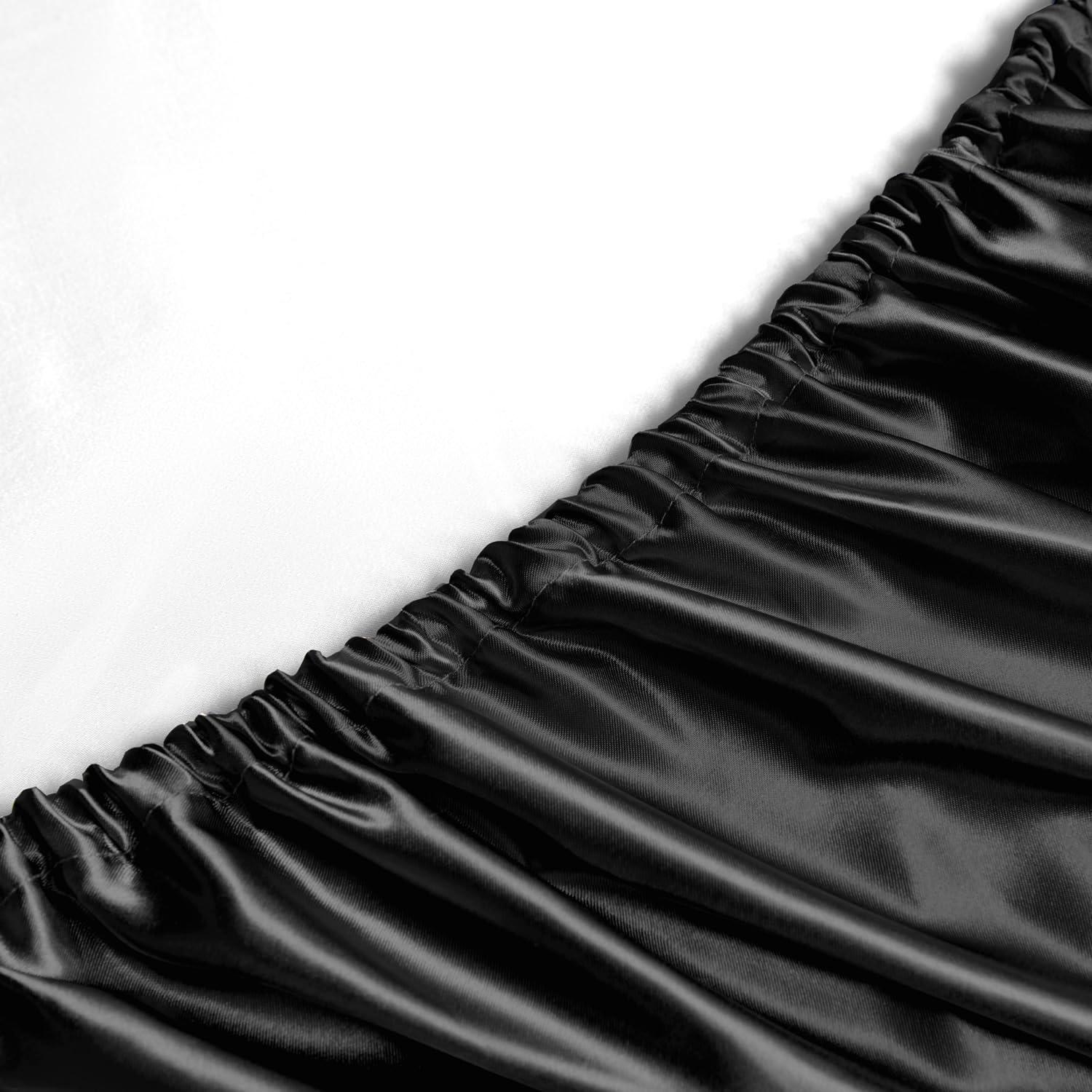 Black Satin Full Size 4-Piece Deep Pocket Sheet Set