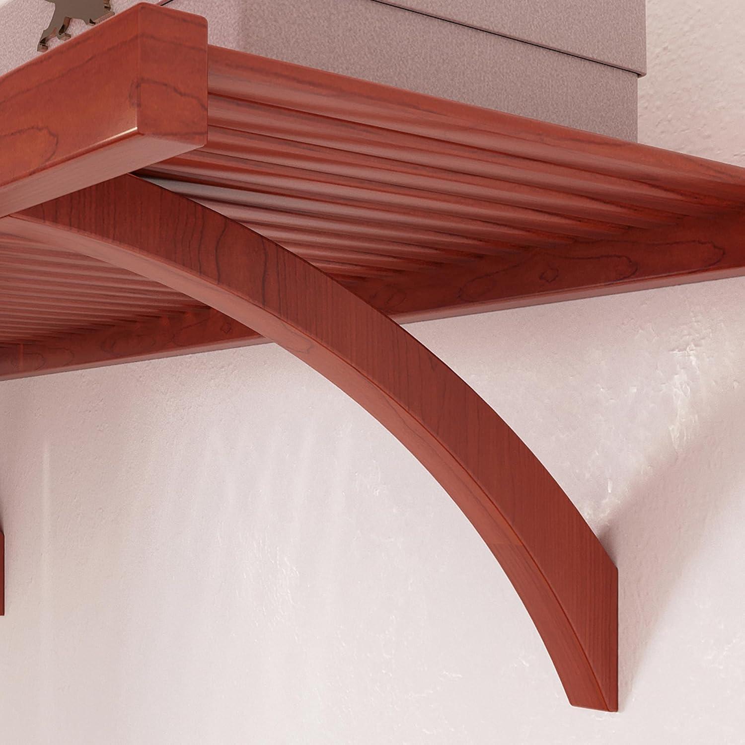Red Mahogany Solid Wood Closet Organizer System with Shelves and Hanging Rods