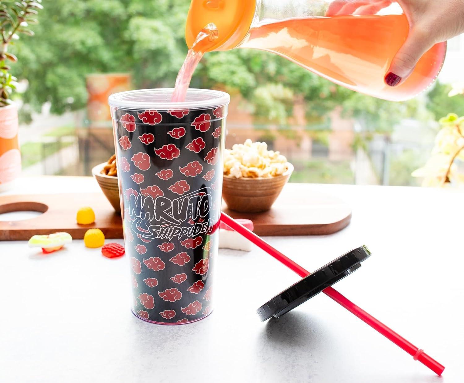 Just Funky Naruto Shippuden Akatsuki 20-Ounce Carnival Cup With Lid and Straw