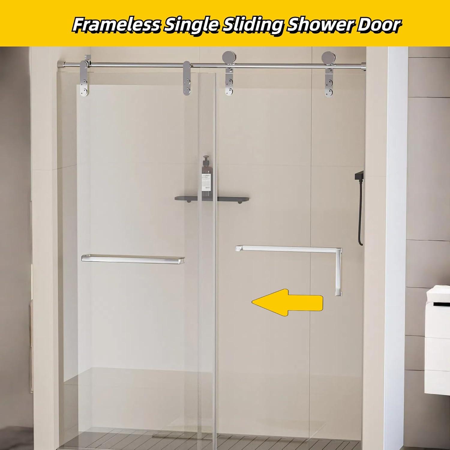 56-60 In. X 76 In Double Sliding Shower Door, 5/16 In Clear Tempered Glass Easy-Clean Coating Chrome