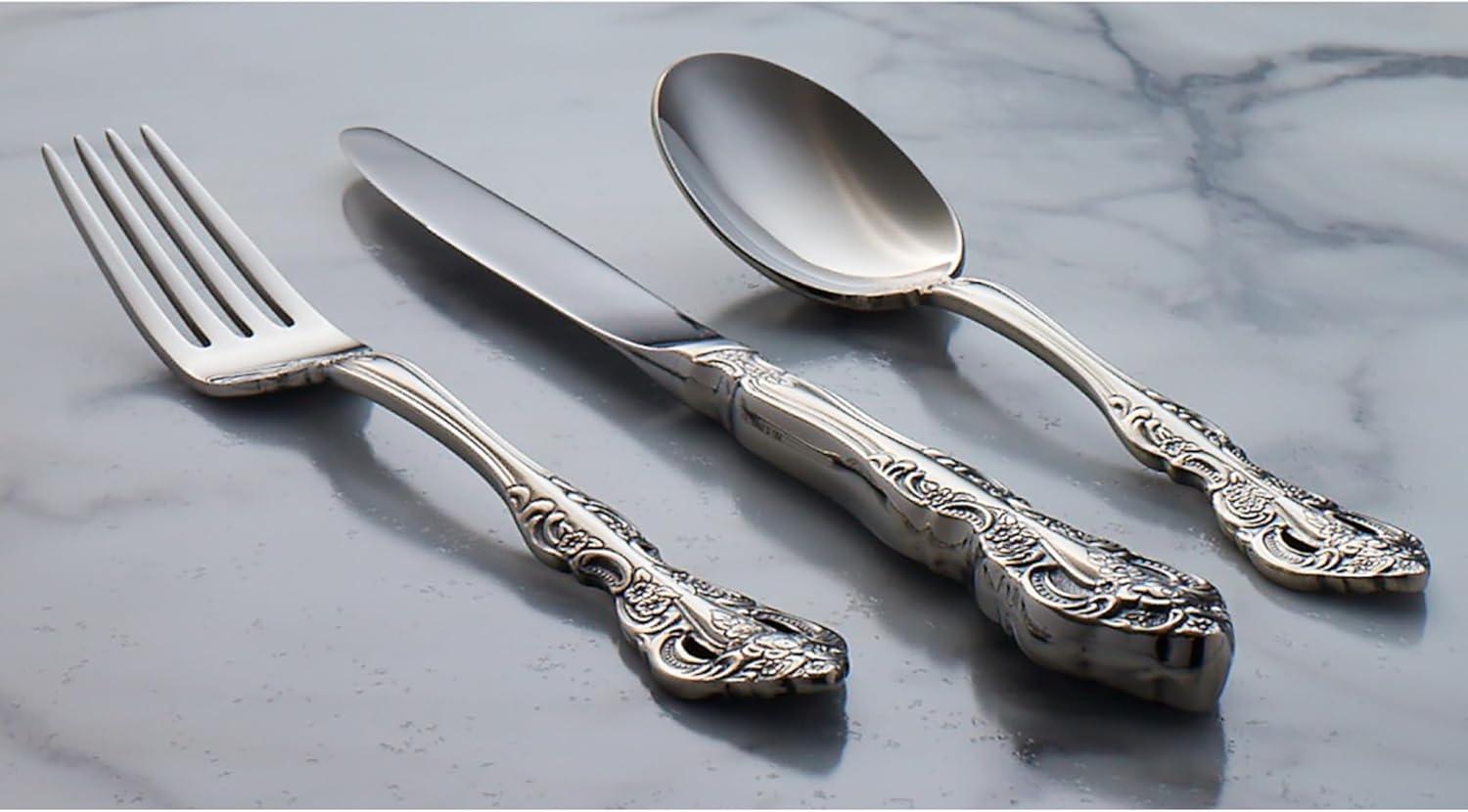 Michelangelo 20-Piece Embossed Stainless Steel Flatware Set