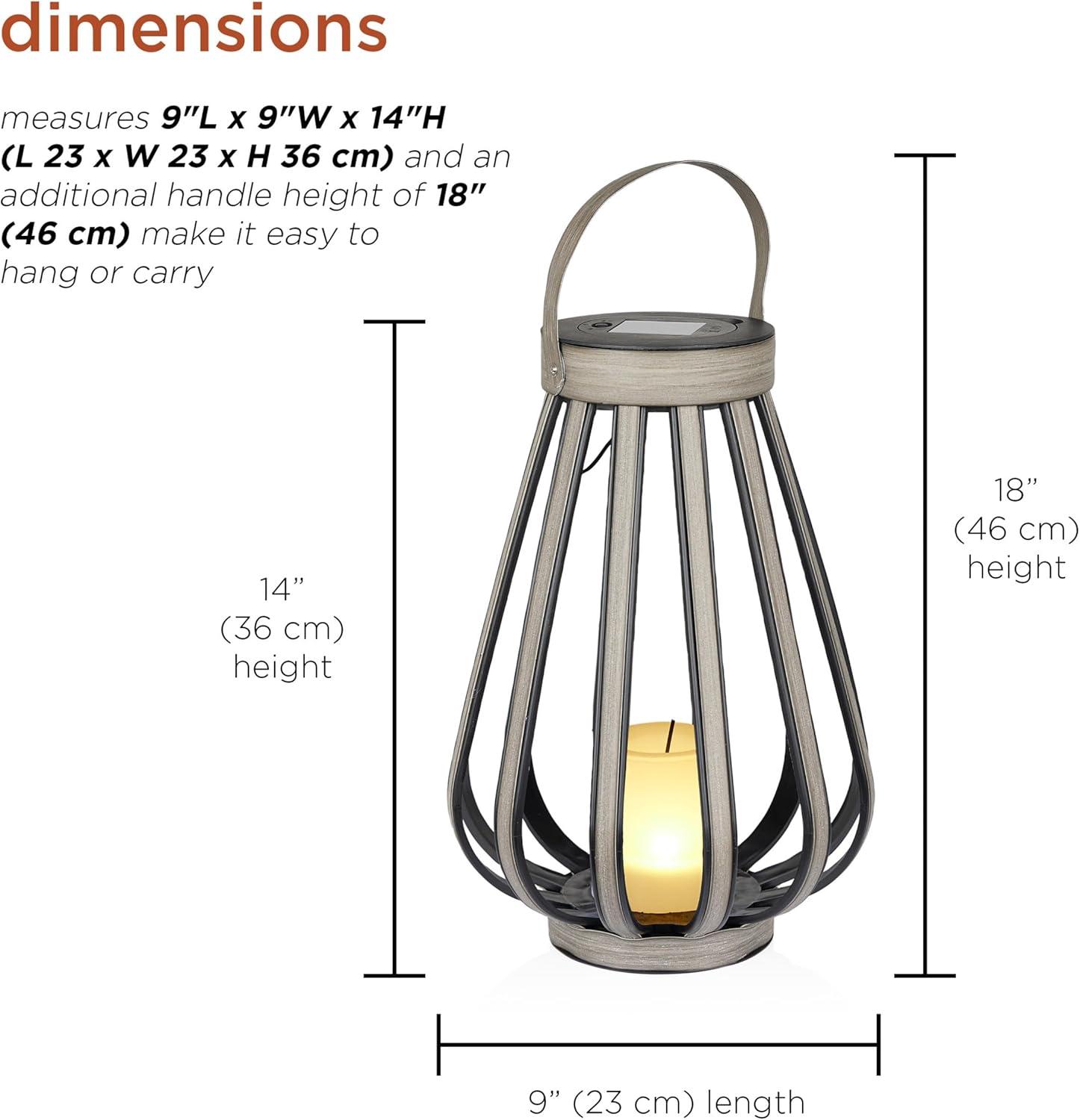 Alpine Solar Decorative Plastic Lantern w/ LED Light
