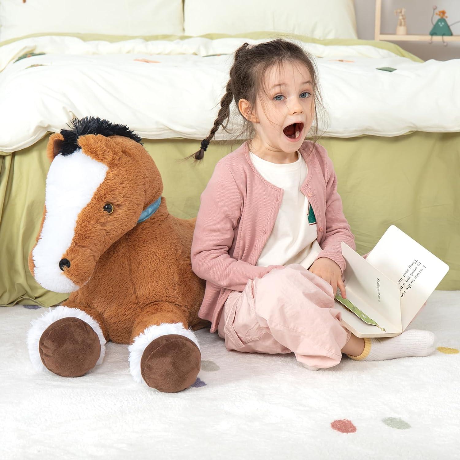 MaoGoLan 47" Giant Horse Stuffed Animal Large Stuffed Horse Plush Toy