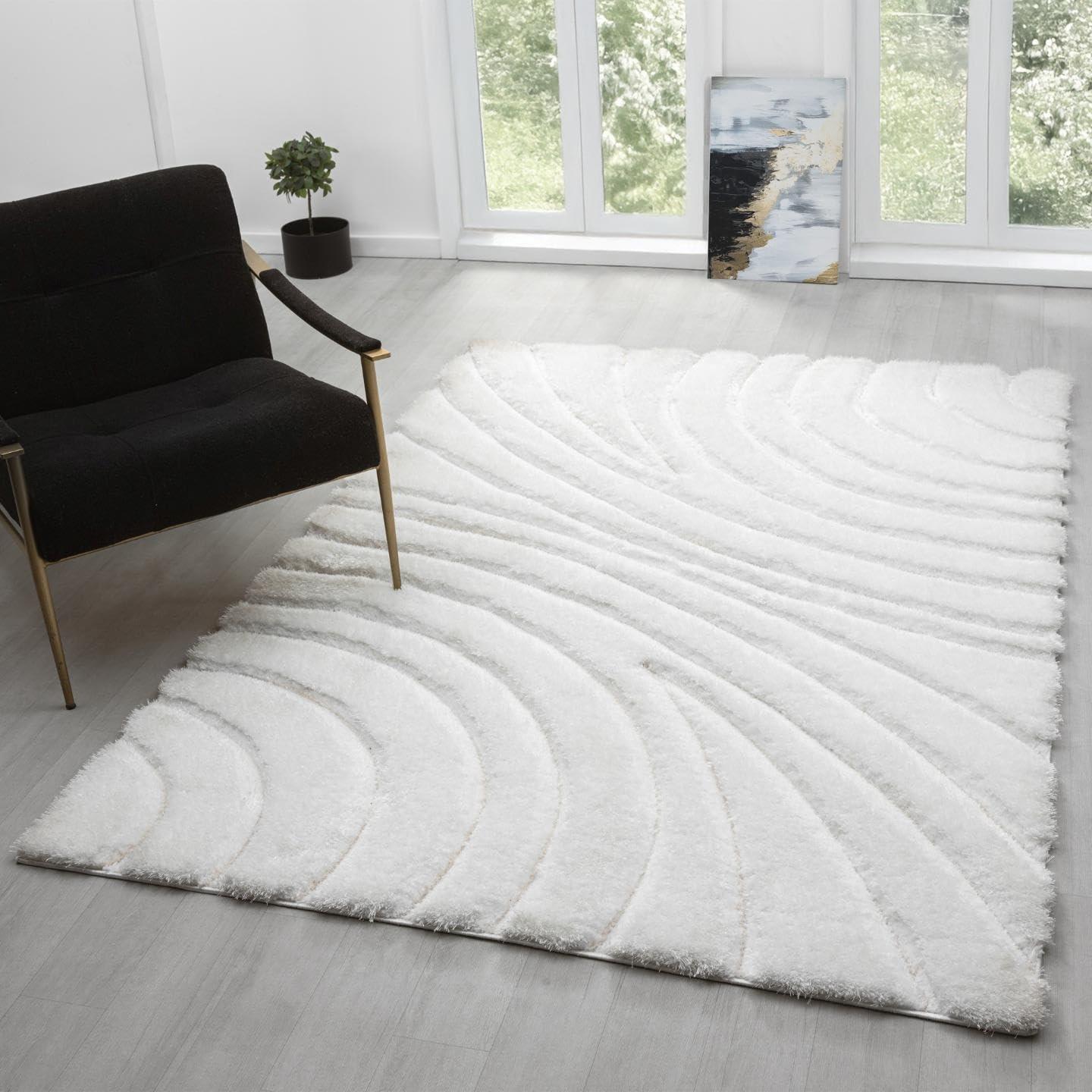 Luxe Weavers Modern Shag Geometric Area Rug, Gray 5x7