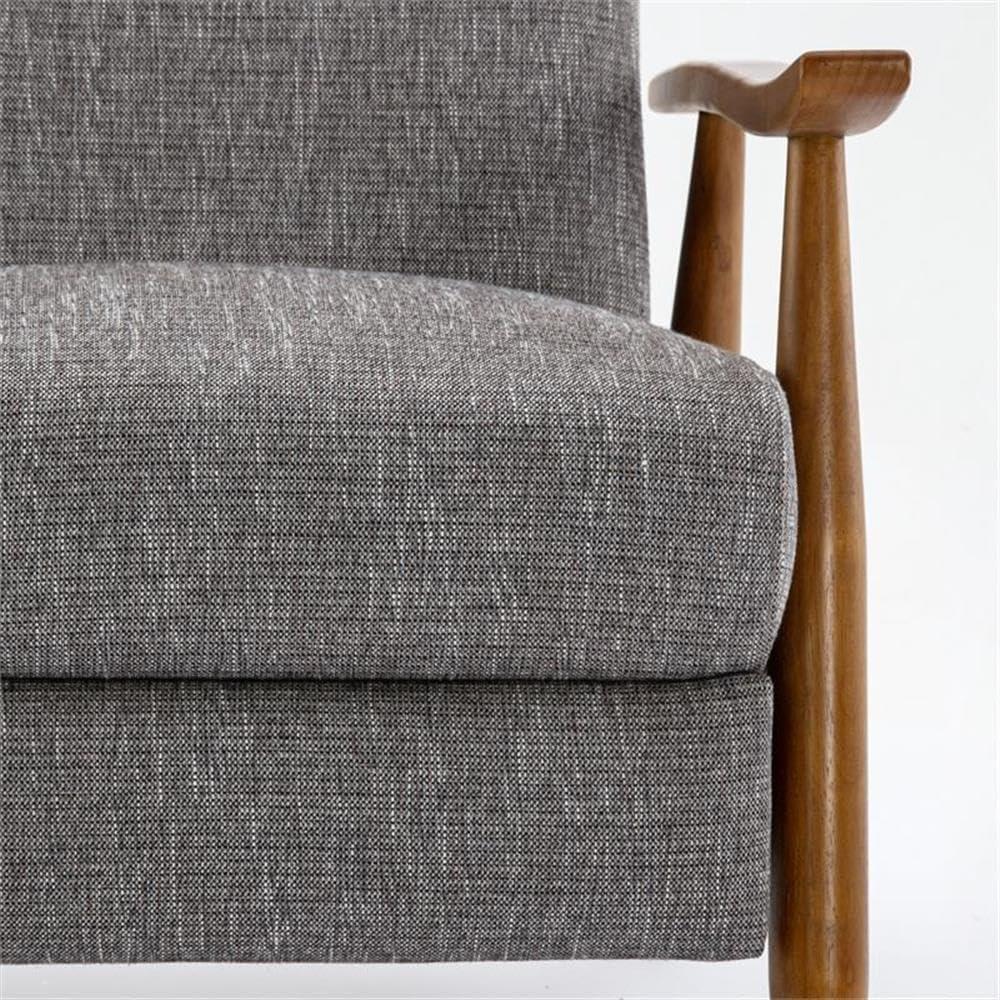 Comfort Pointe Terni Press-Back Recliner Ashen Gray: Stain-Resistant, Chestnut Wood Legs, Foam Fill