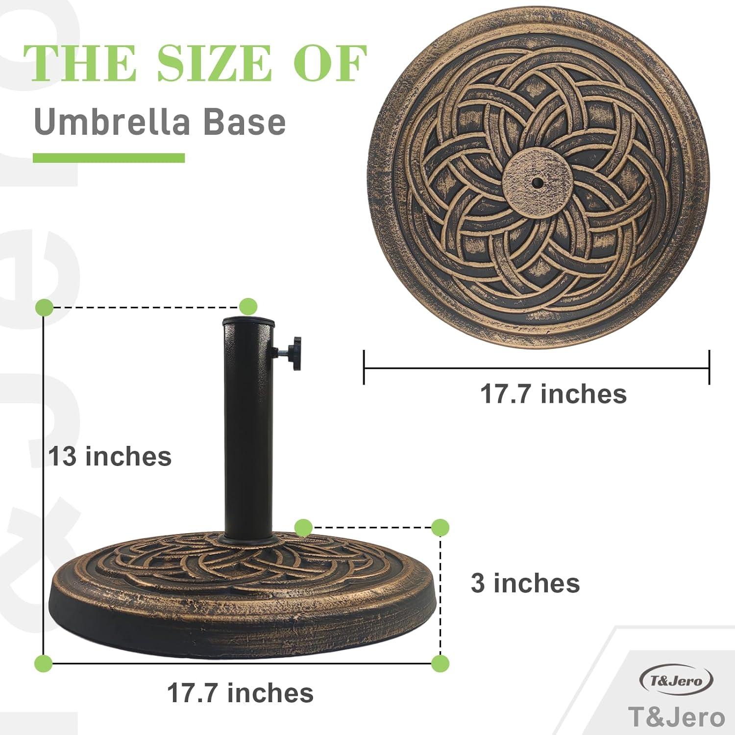 Bronze Round Concrete Resin Patio Umbrella Base