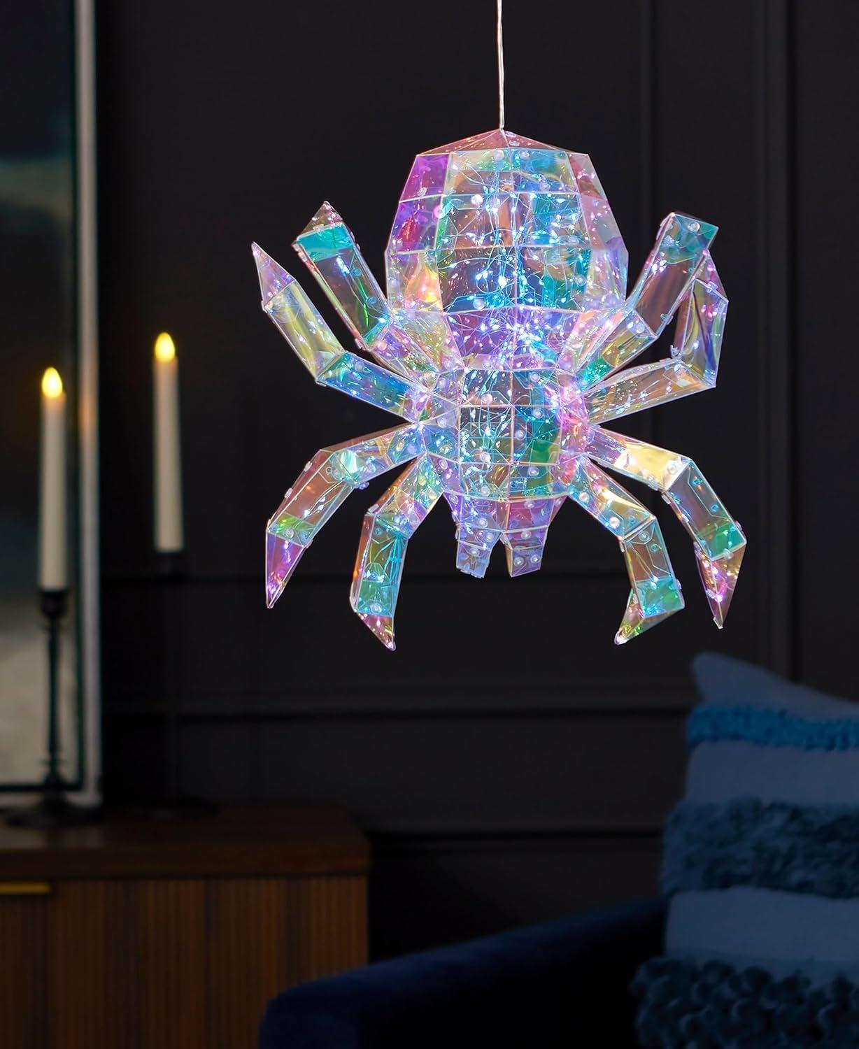 Seasonal LLC Prismatic Iridescent Spider 14", LED lights