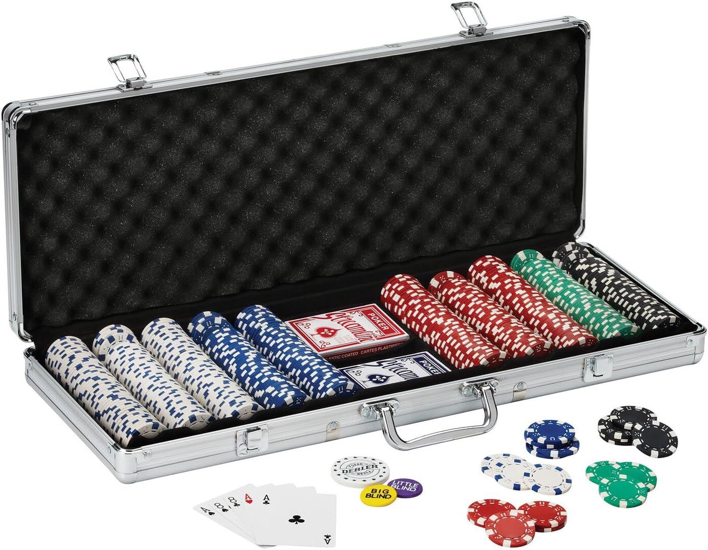 Fat Cat Fat Cat Texas Hold'em 500-Piece Poker Chips and Accessory Set