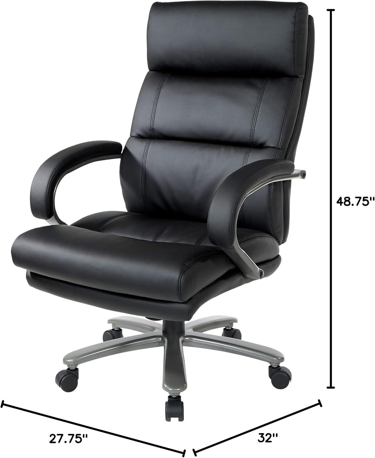 Big and Tall Executive Chair in Black Bonded Leather