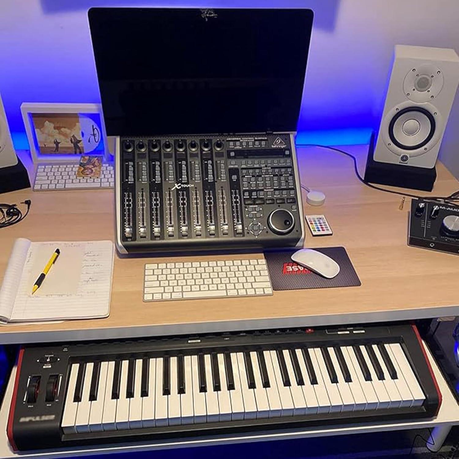 ZOENHOU 3 Pairs 14 Inch Black Keyboard Tray Slides, 22 LB Heavy Duty Ball Bearing Slides Hardware, Computer Tray Keyboard Slider Under Desk Rails Rack with 24 Adjustable Height Bracket and 48 Screws