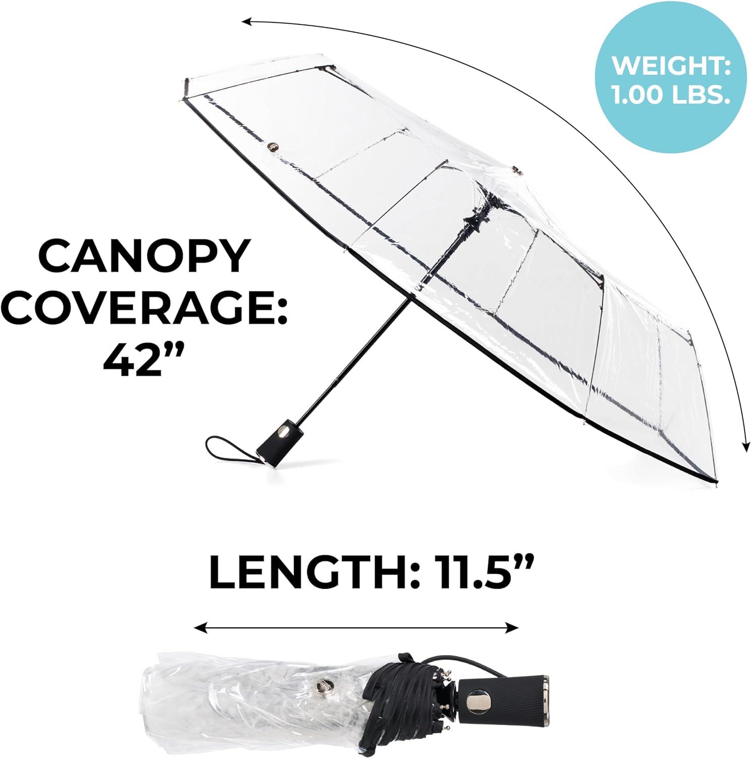 totes Adult Automatic Rain Umbrellas, Clear