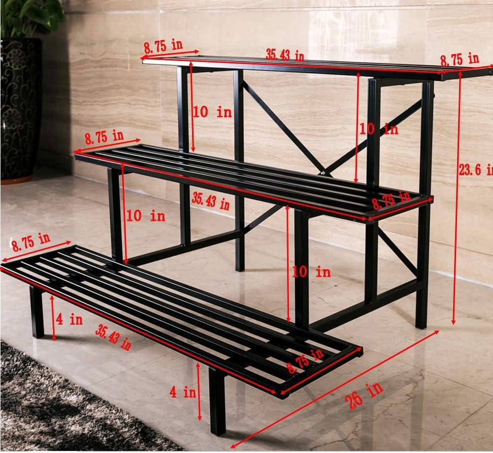 Zhongma Heavy Duty 3 Tier Plant Stand for Home, Garden, Plant Lovers,Metal Storage Rack Shelf/Freestanding Display Stand