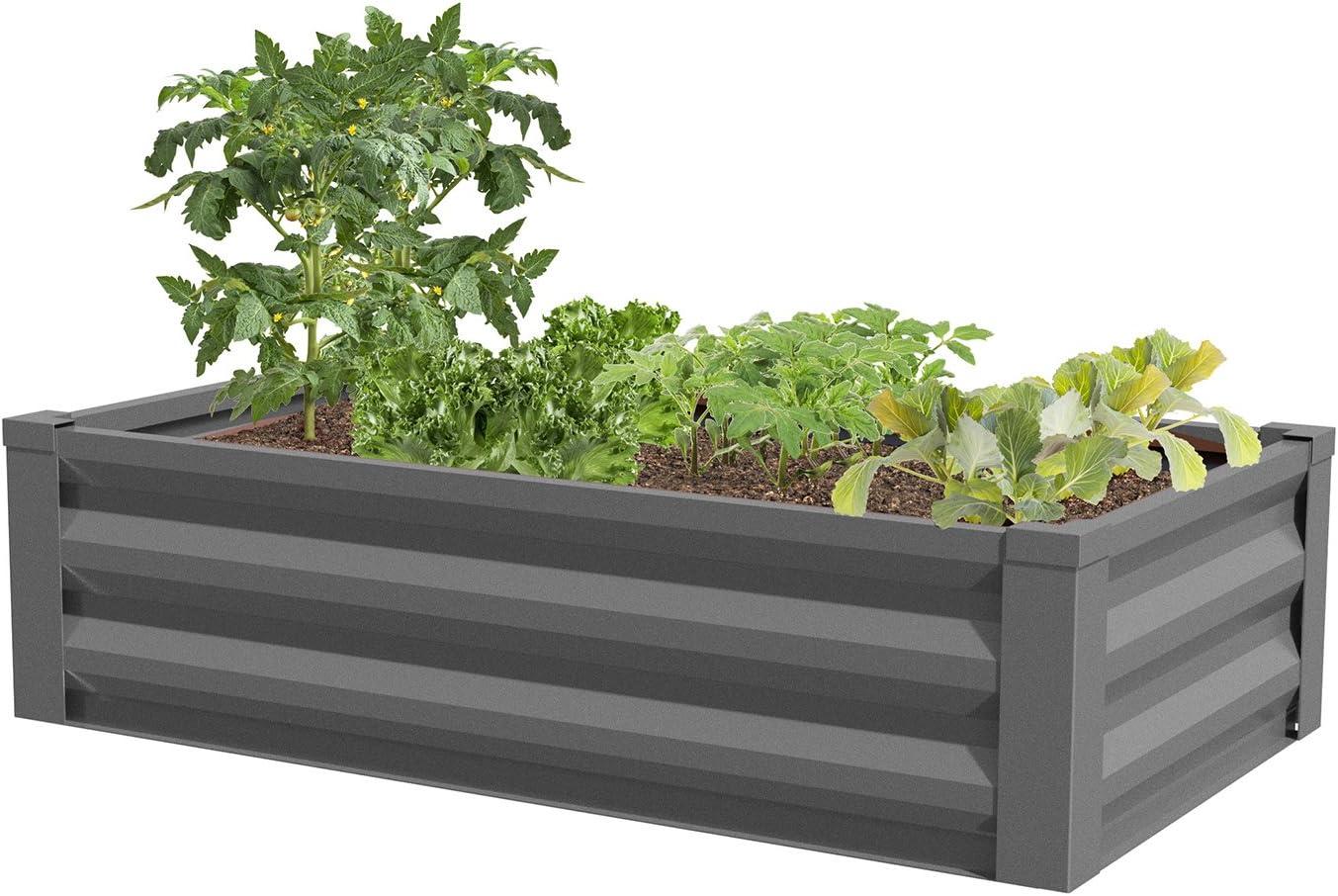 Moderno 48"x24" Rust-Resistant Powder-Coated Steel Raised Garden Bed