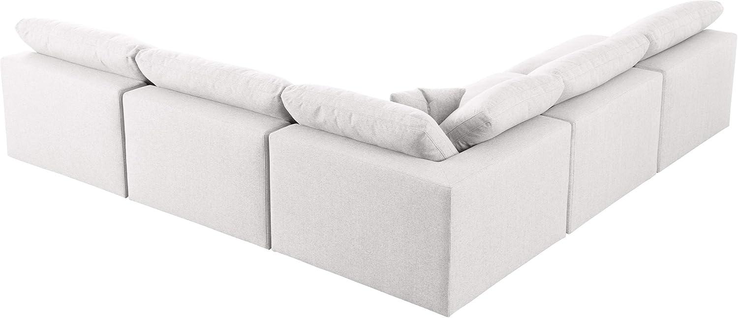 Meridian Furniture Serene Cream Durable Linen Fabric Modular Sectional