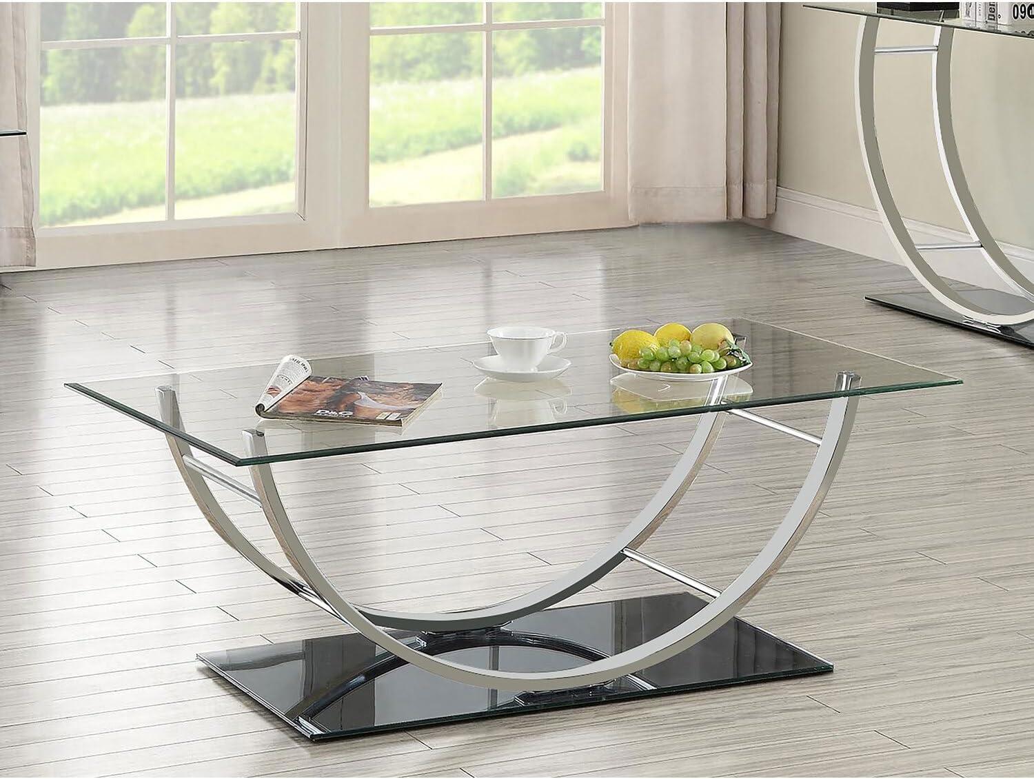 Danville Coffee Table with Glass Top Chrome - Coaster