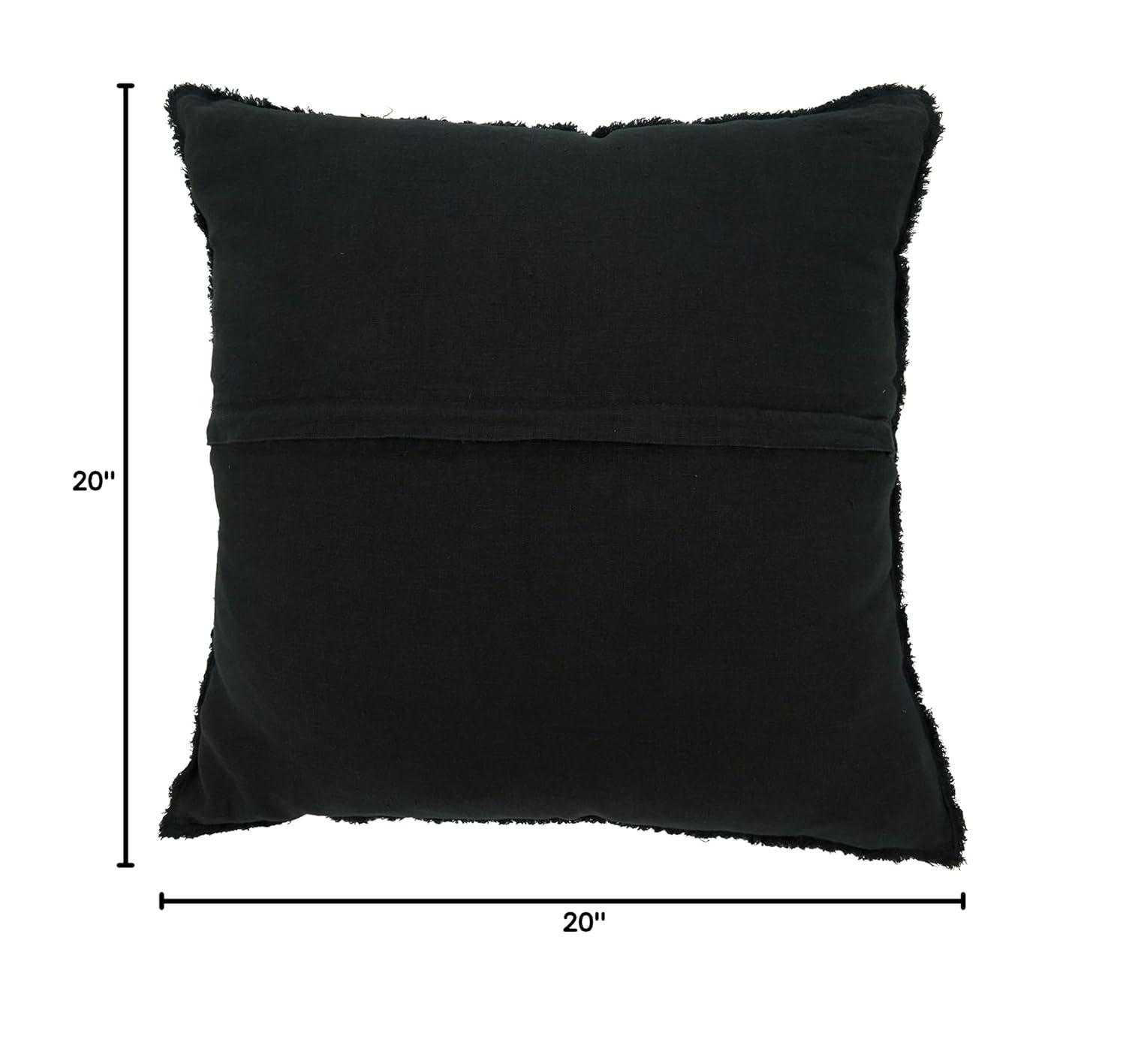 Saro Graciella Collection Linen Reversible Throw Pillow