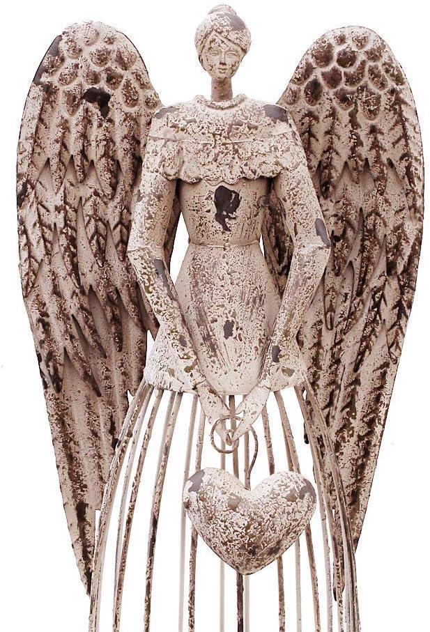 Attraction Design Antiqued Metal Garden Angel, 32 Height