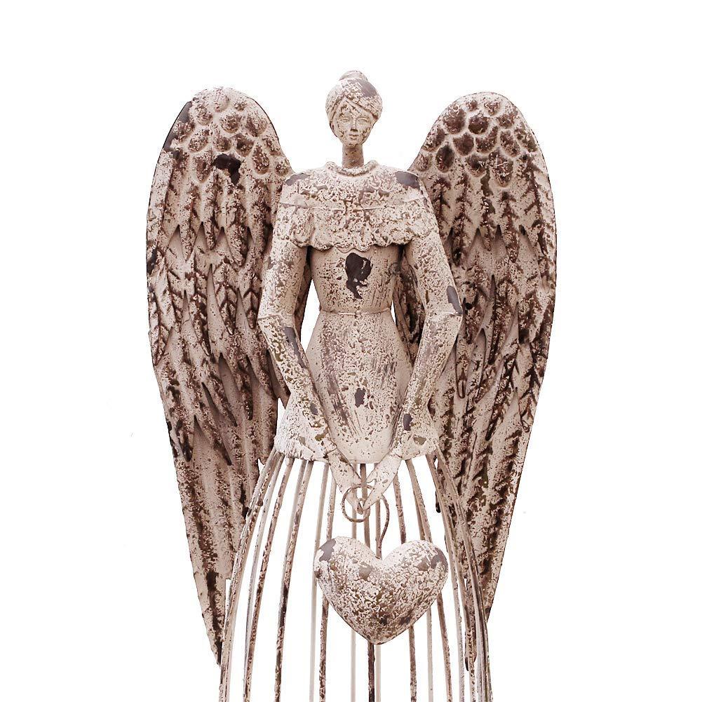 Attraction Design Antiqued Metal Garden Angel, 32 Height