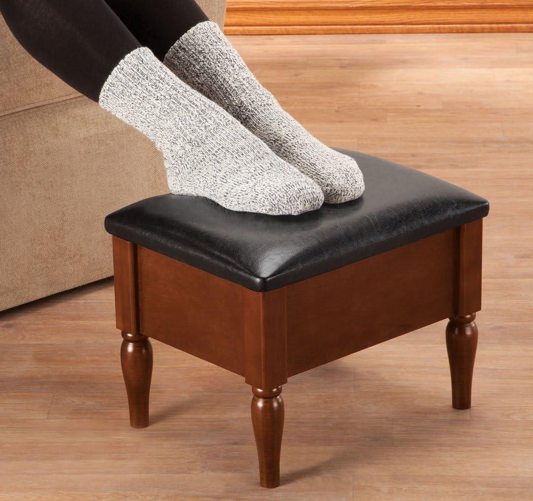 Faux Leather 15.75” Long Wooden Foot Rest Ottoman with Storage by OakRidge™