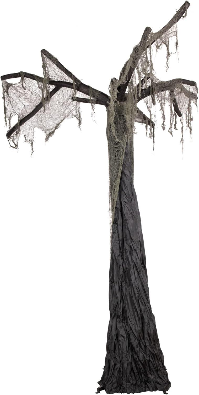 Northlight Seasonal 7.5' Black and Gray Spooky Standing Ghost Tree Halloween Decoration