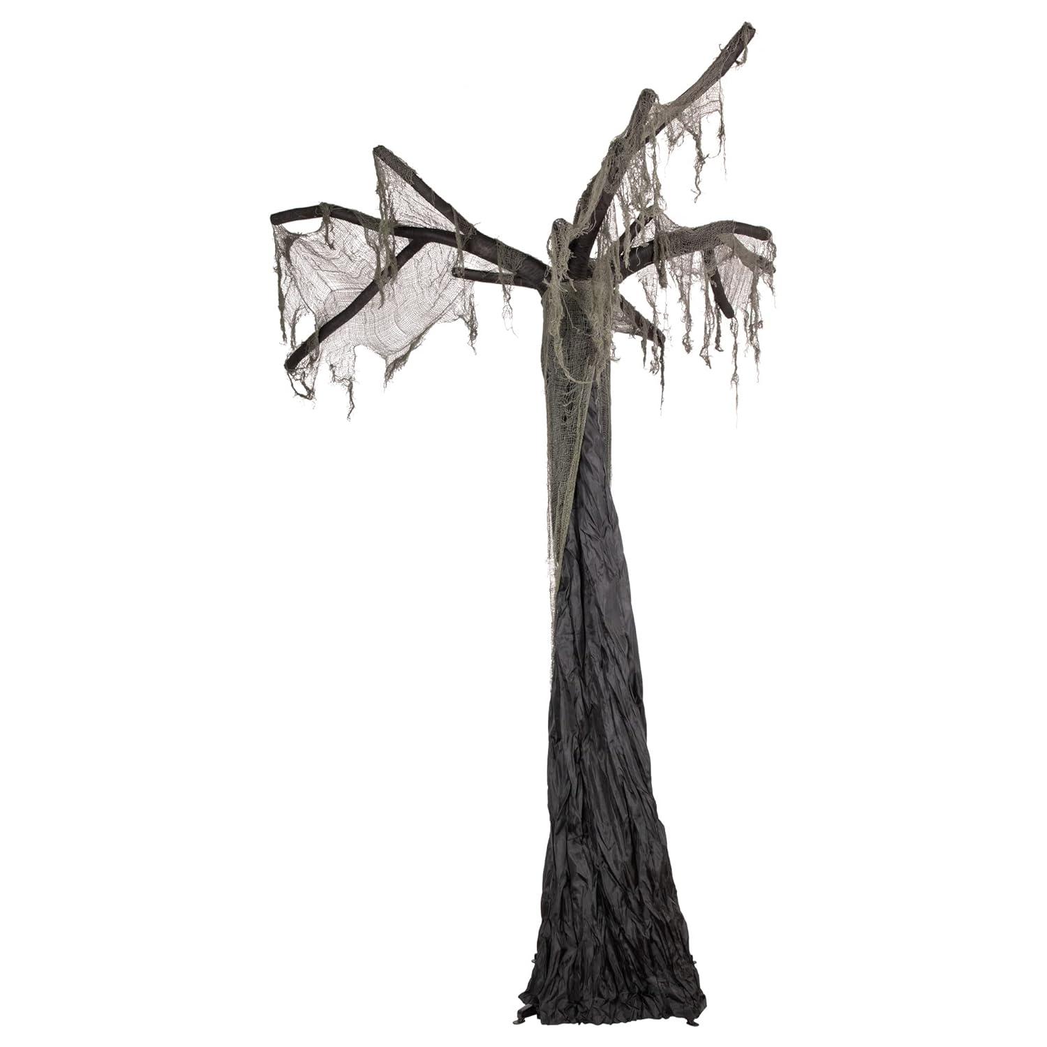 Northlight Seasonal 7.5' Black and Gray Spooky Standing Ghost Tree Halloween Decoration