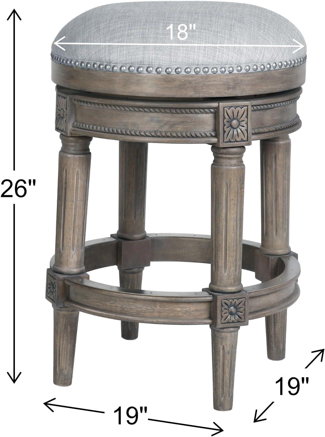 Chapman 26"H Counter-Height Backless Swivel Bar Stool- Weathered Gray