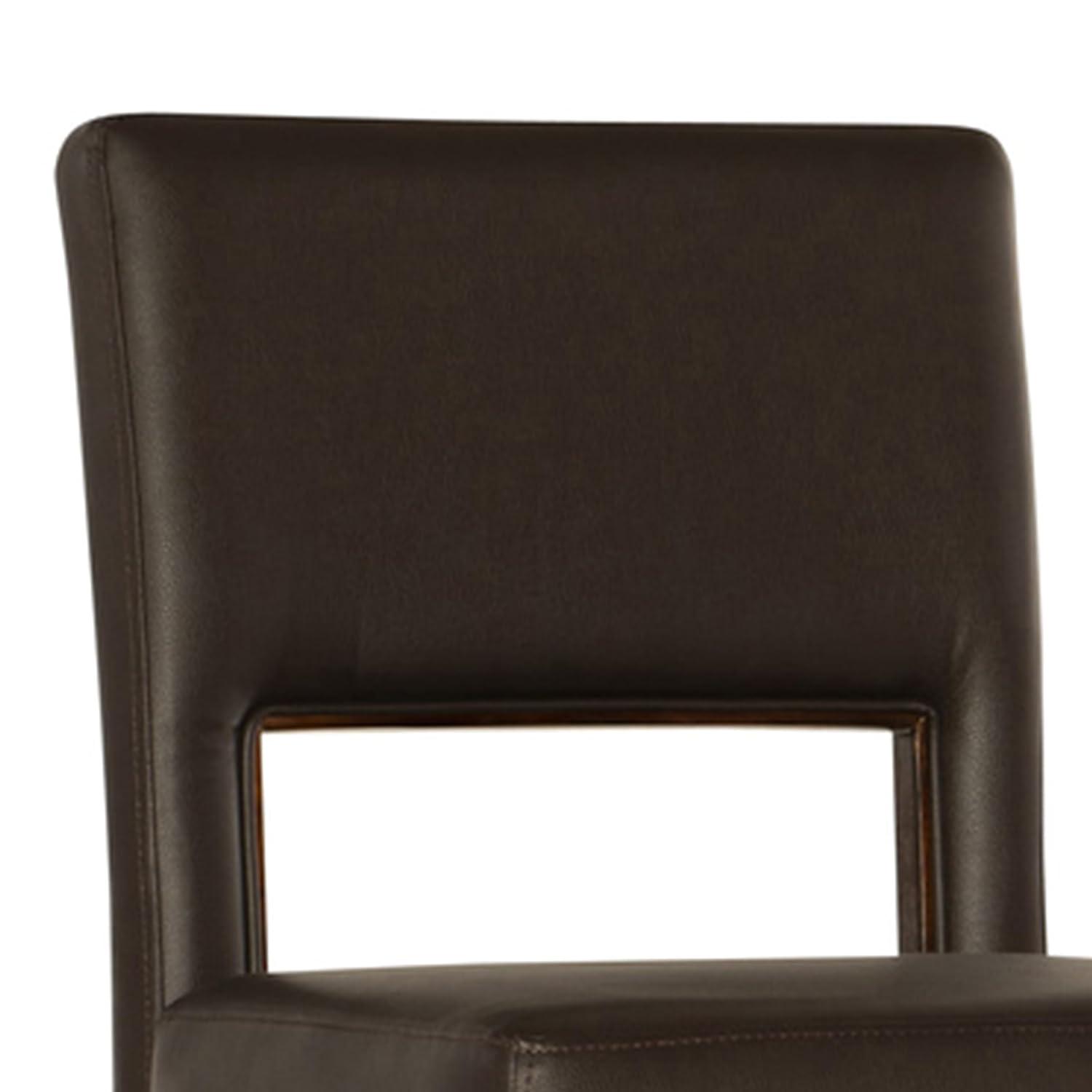 Linon 30" Vega Padded Back and Seat Faux Leather Barstool Hardwood/Espresso : Upholstered, Armless, Fixed Height