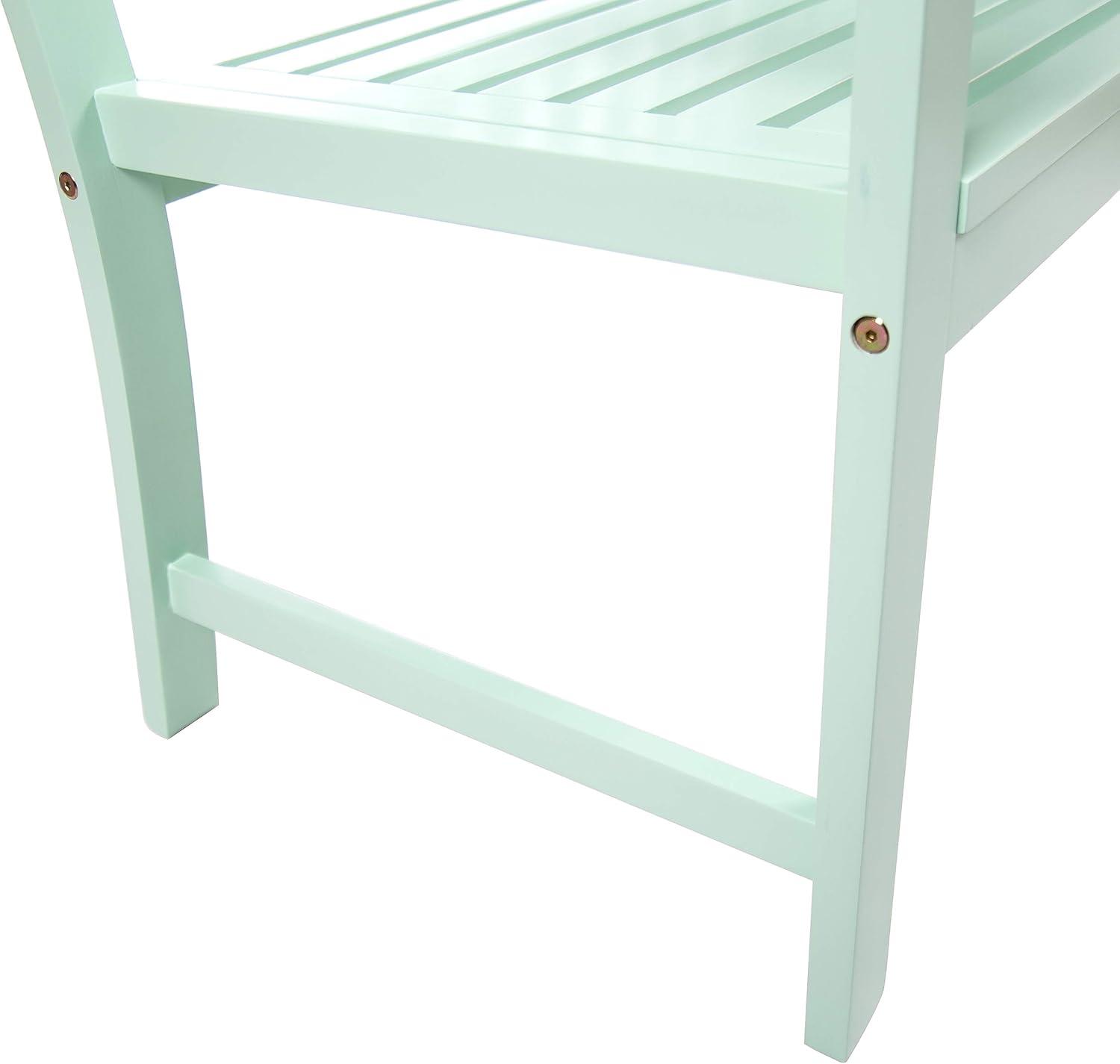 GDF Studio Rubie Outdoor Acacia Wood Bench, Light Mint