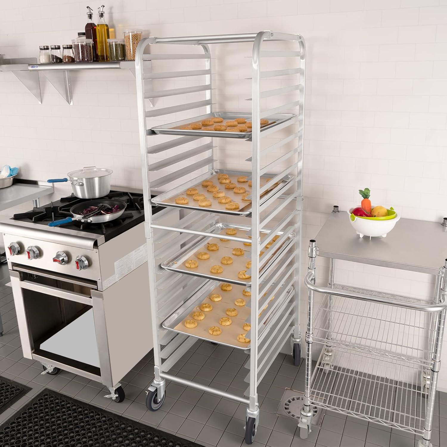 HARDURA Restaurant Equipment 20 Tier Aluminum Sheet Pan Rack with Casters, NSF Home Commercial Kitchen, 20"L×26"W×69"H