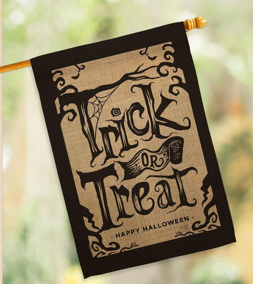 Breeze Decor H112100-BO Halloween Trick House Flag Fall 28 x 40 in. Double-Sided Decorative Vertical Flags for Decoration Banner Garden Yard Gift