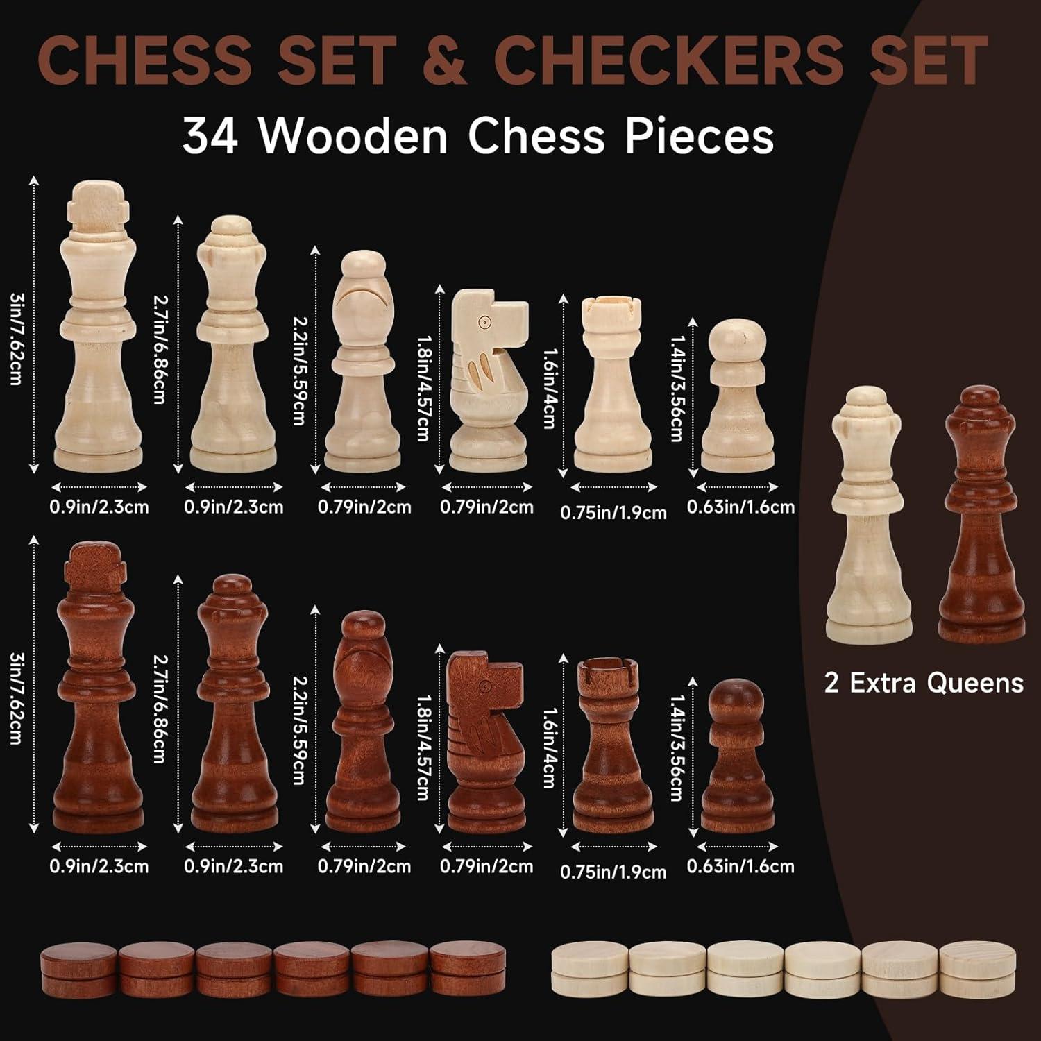 VEVOR 15'' L Solid Wood Chess Game Set