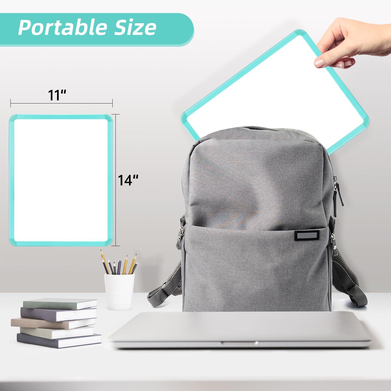 VUSIGN Small White Board Dry Erase, 14'' x 11'' Magnetic Dry Erase Board, Mini Whiteboard with Markers for Kids, Students, Fridge, Wall, Locker