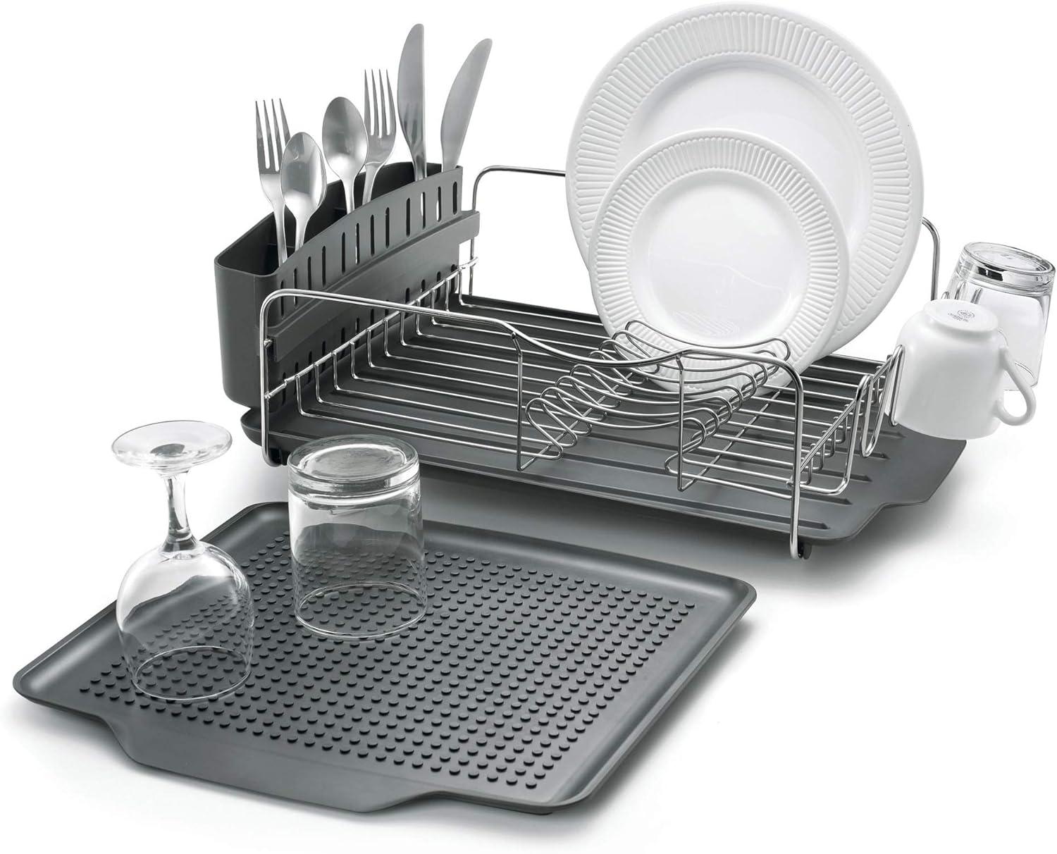 Polder Advantage 4 Piece Dish Rack With Slide Out Drain Tray