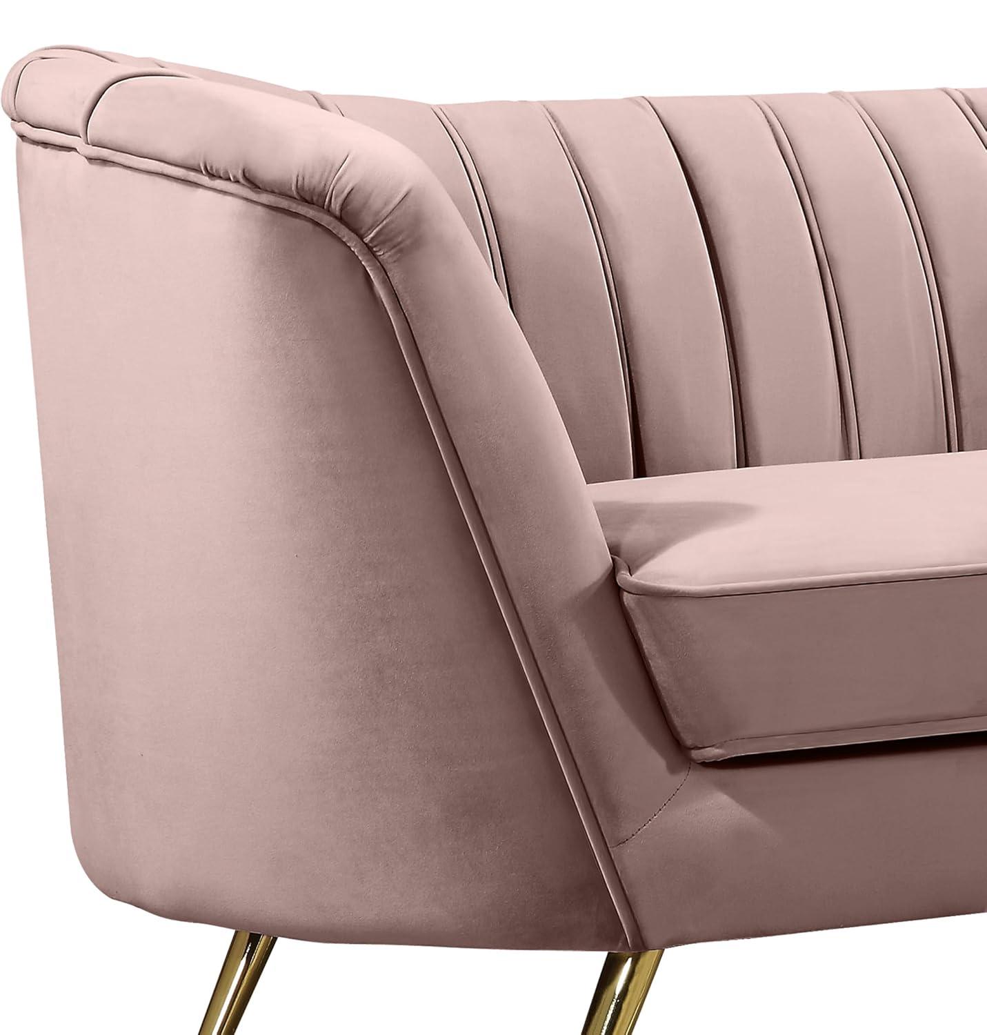 Meridian Furniture Margo Pink Velvet Loveseat