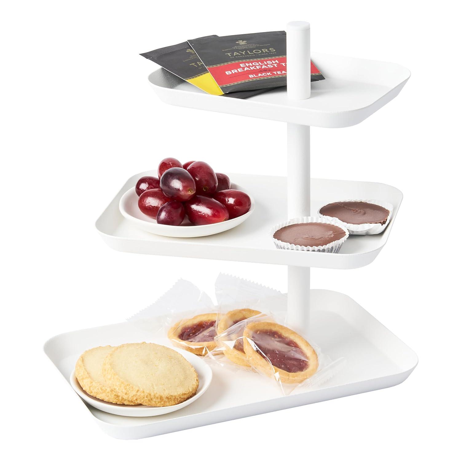 Yamazaki Home Tower Yamazaki Home 3-Tier Serving Stand, Appetizer Tray Organizer For Party Or Kitchen, Steel
